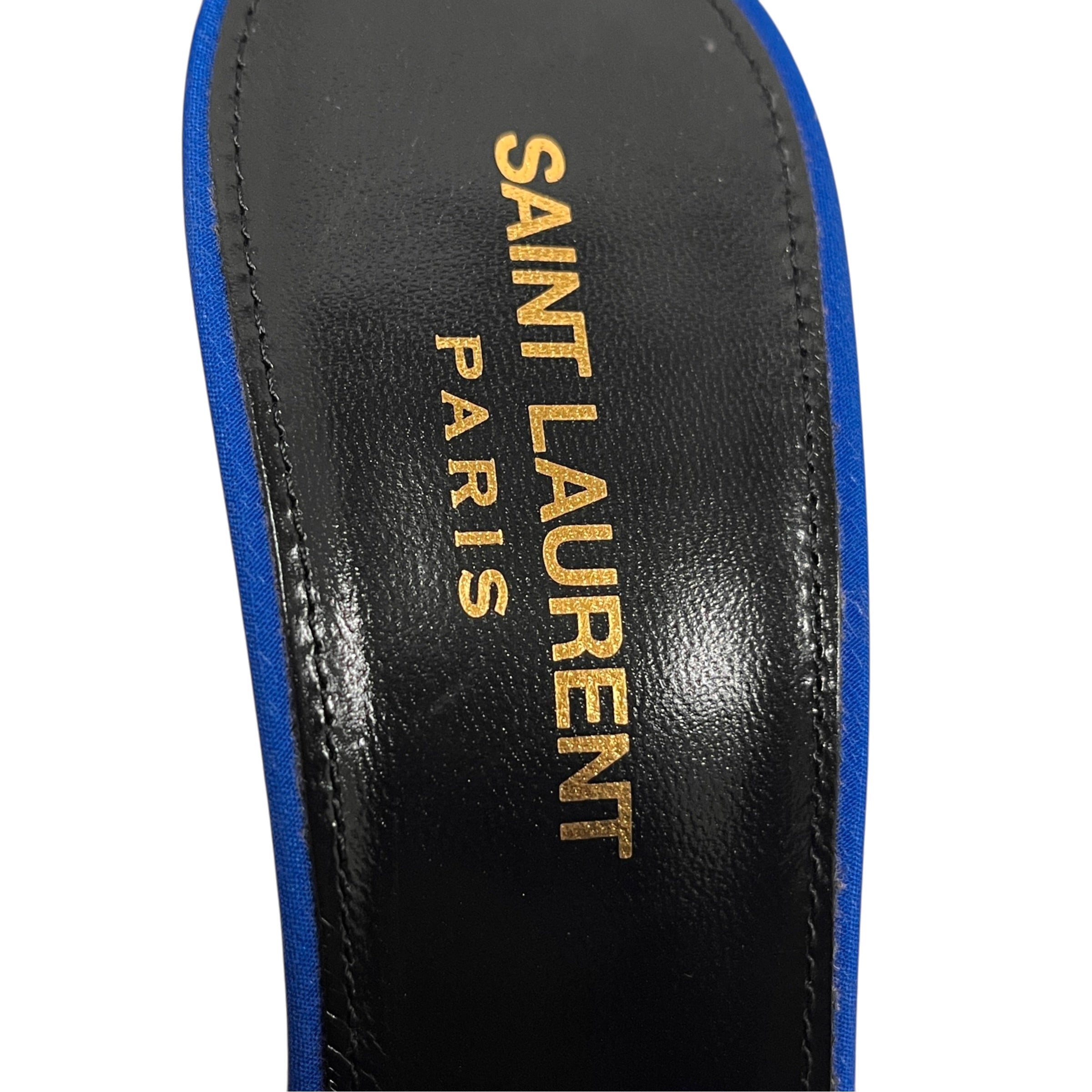 SAINT LAURENT/Heels/US 6/Silk/BLU/CREPE DE CHINE SANDAL HEEL view 3
