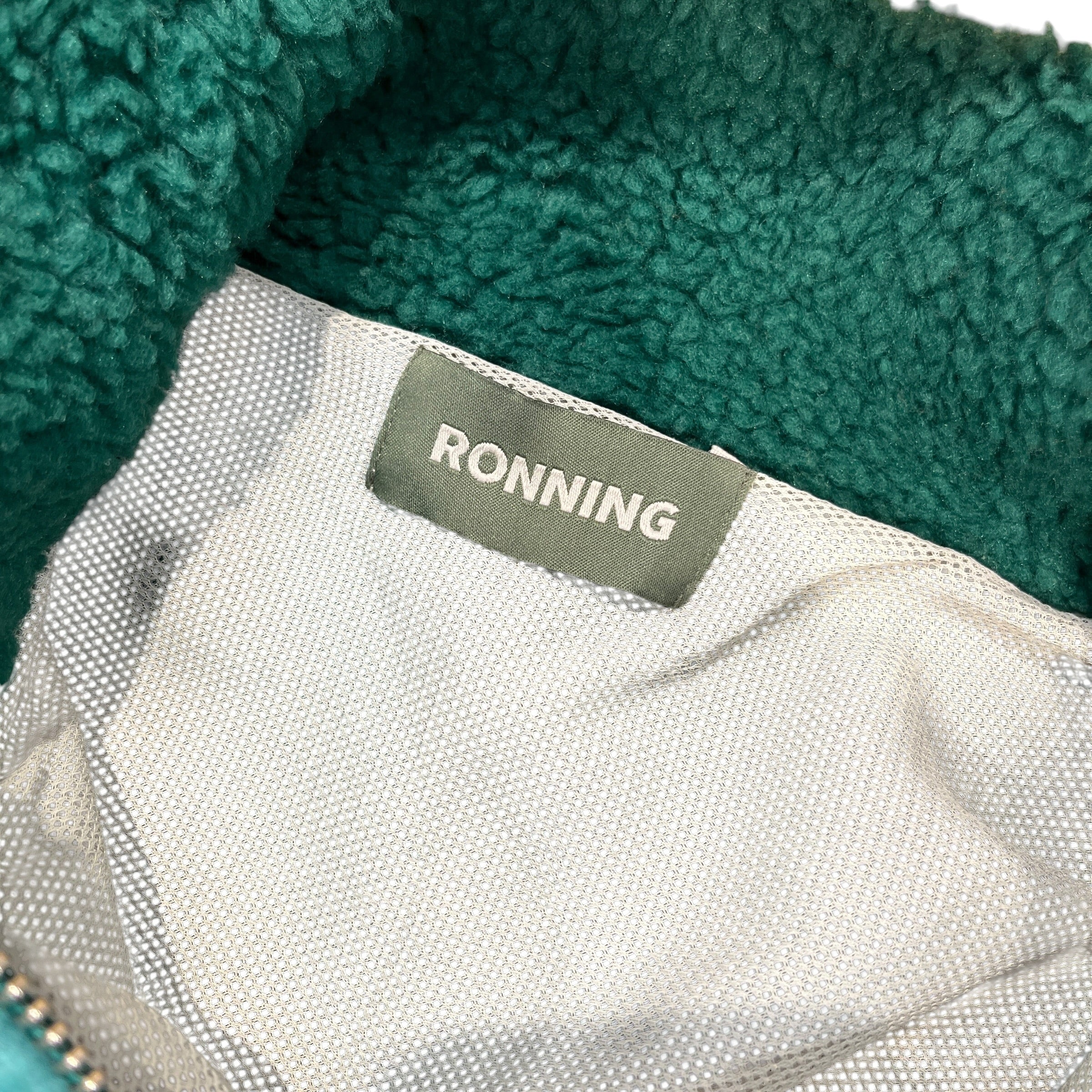 RONNING/Fleece Jkt/XL/Cotton/GRN/BABY BLUE LIGHT GREEN HALFNHAL view 3