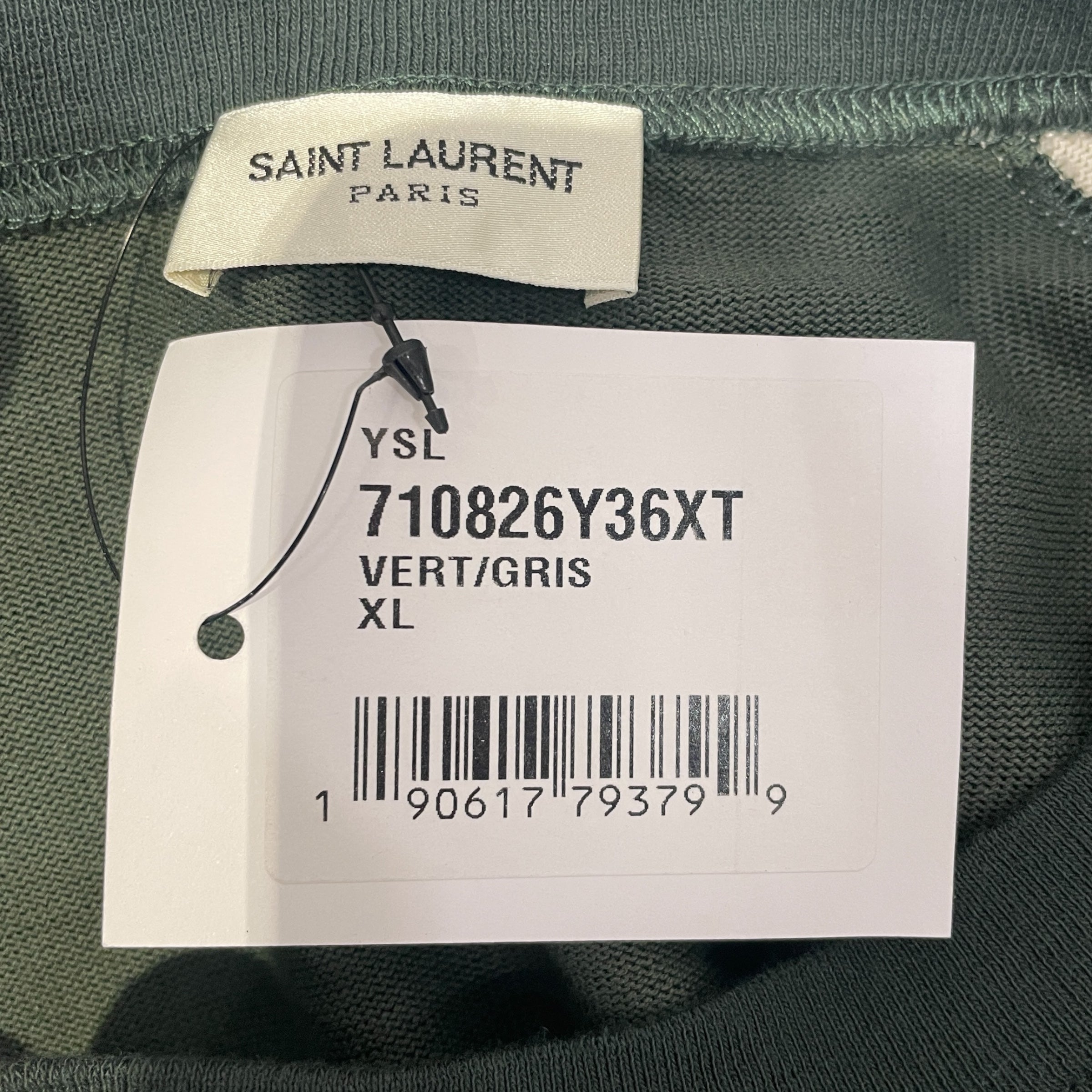 SAINT LAURENT/T-Shirt/XL/GRN/Rive Gauche Raglan view 3
