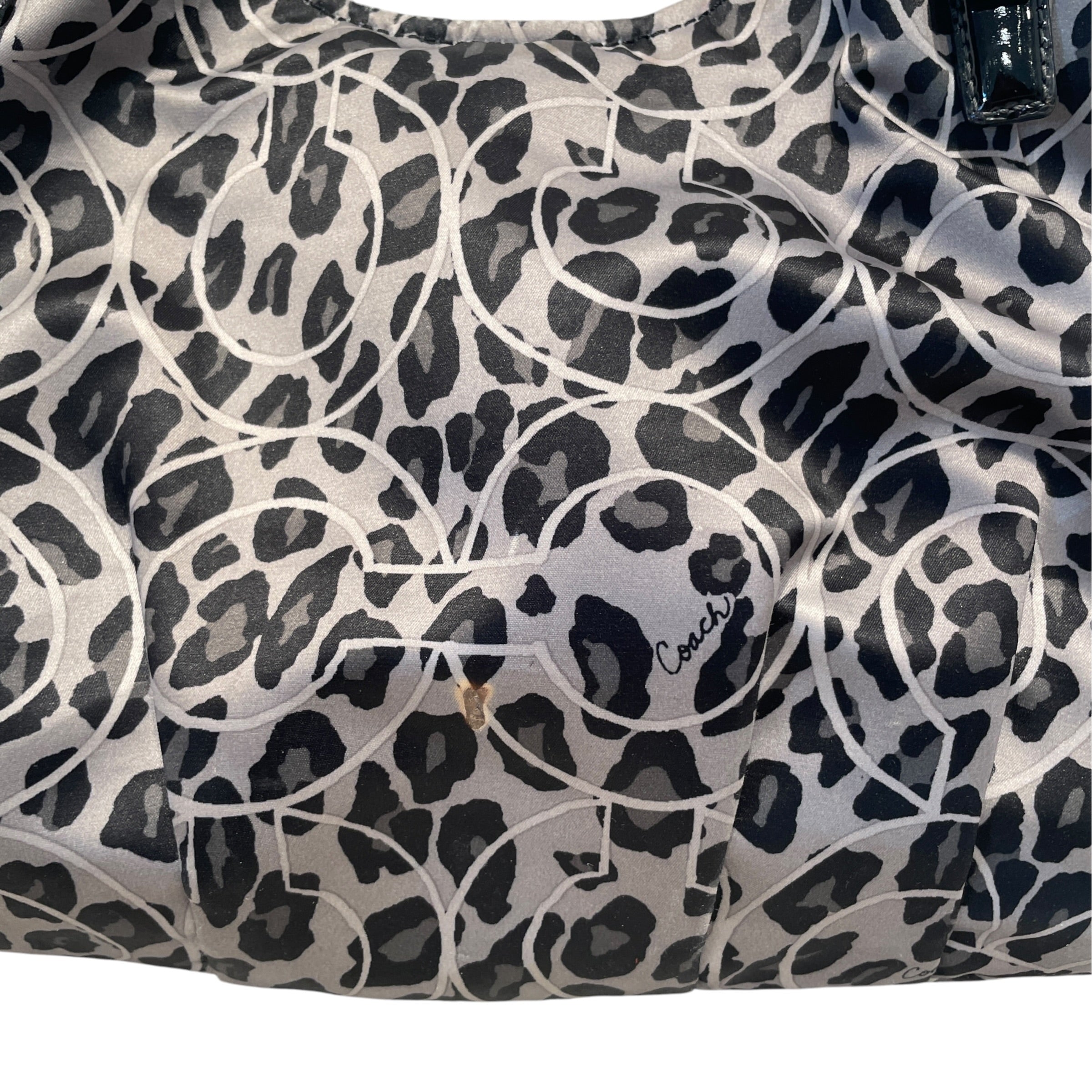 COACH/Hand Bag/Animal Pattern/Polyester/GRY/Madison Maggie 3 Compartment view 4
