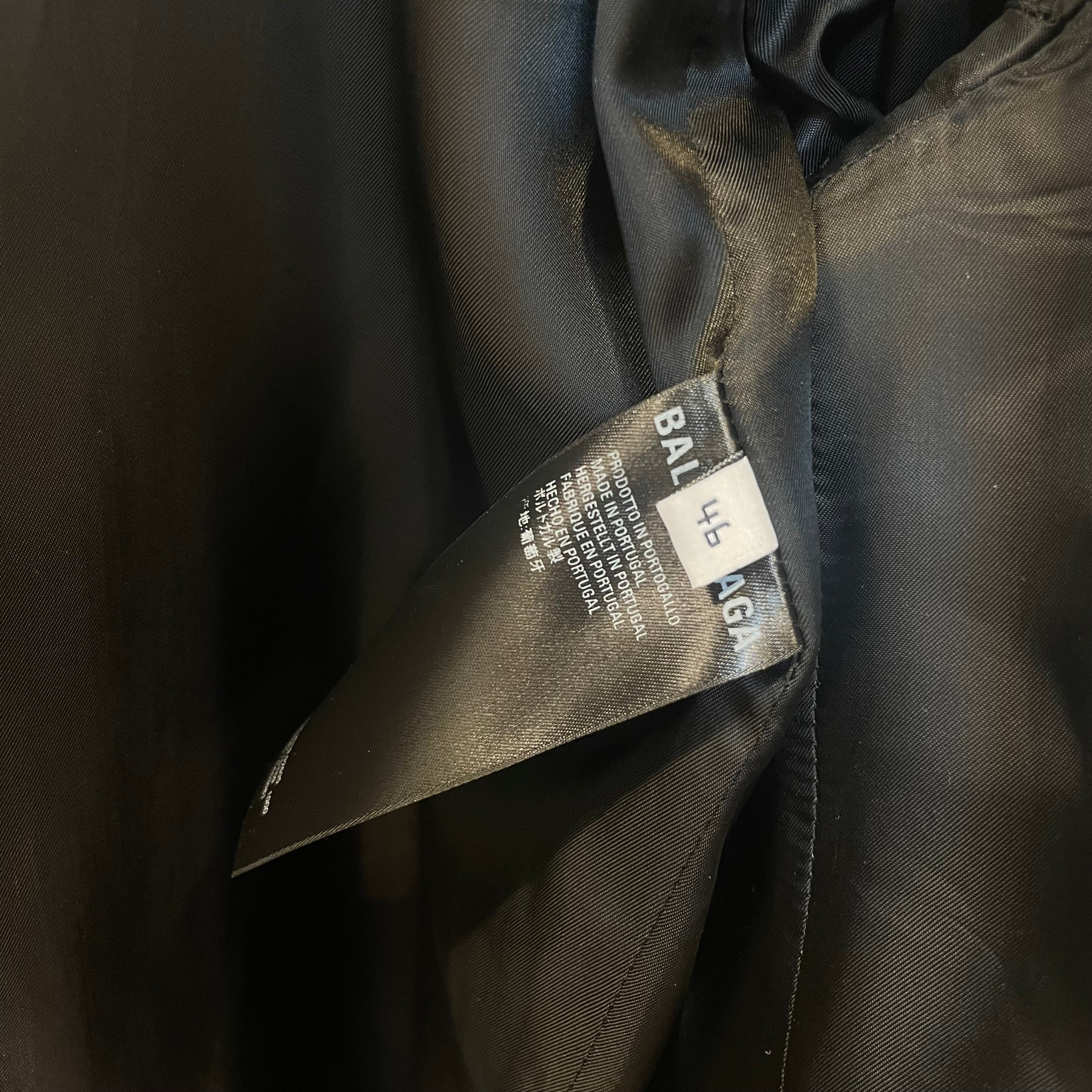 BALENCIAGA/Jacket/46/Cotton/BLK/OS blazer shoulder pads view 5