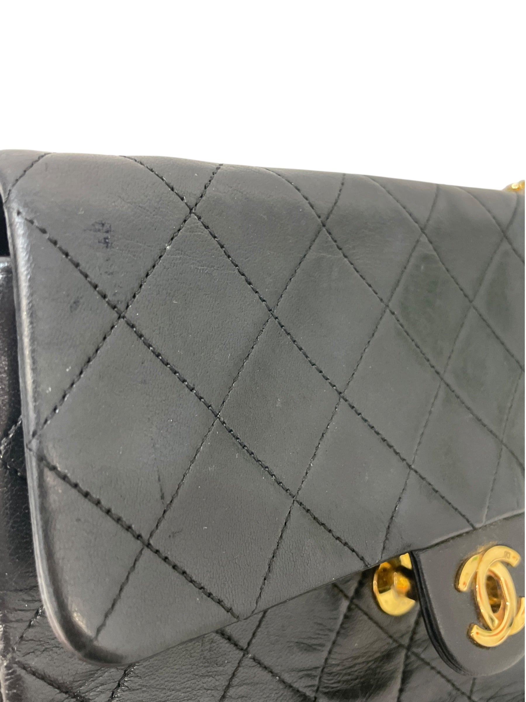 CHANEL/Cross Body Bag/Leather/Black/flat quilt half flap small view 6