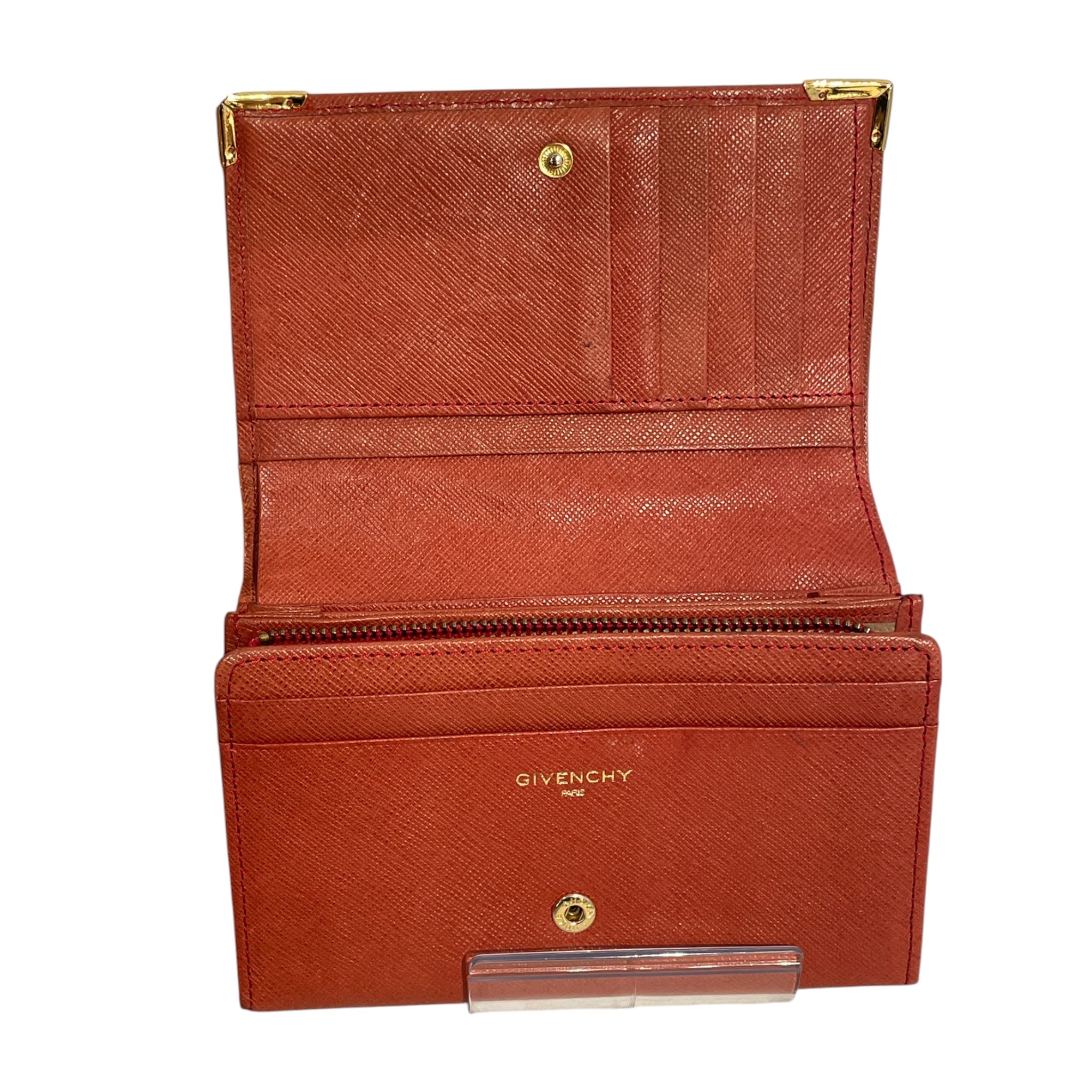 GIVENCHY/Wallet/Leather/RED/gold corner hardware view 3