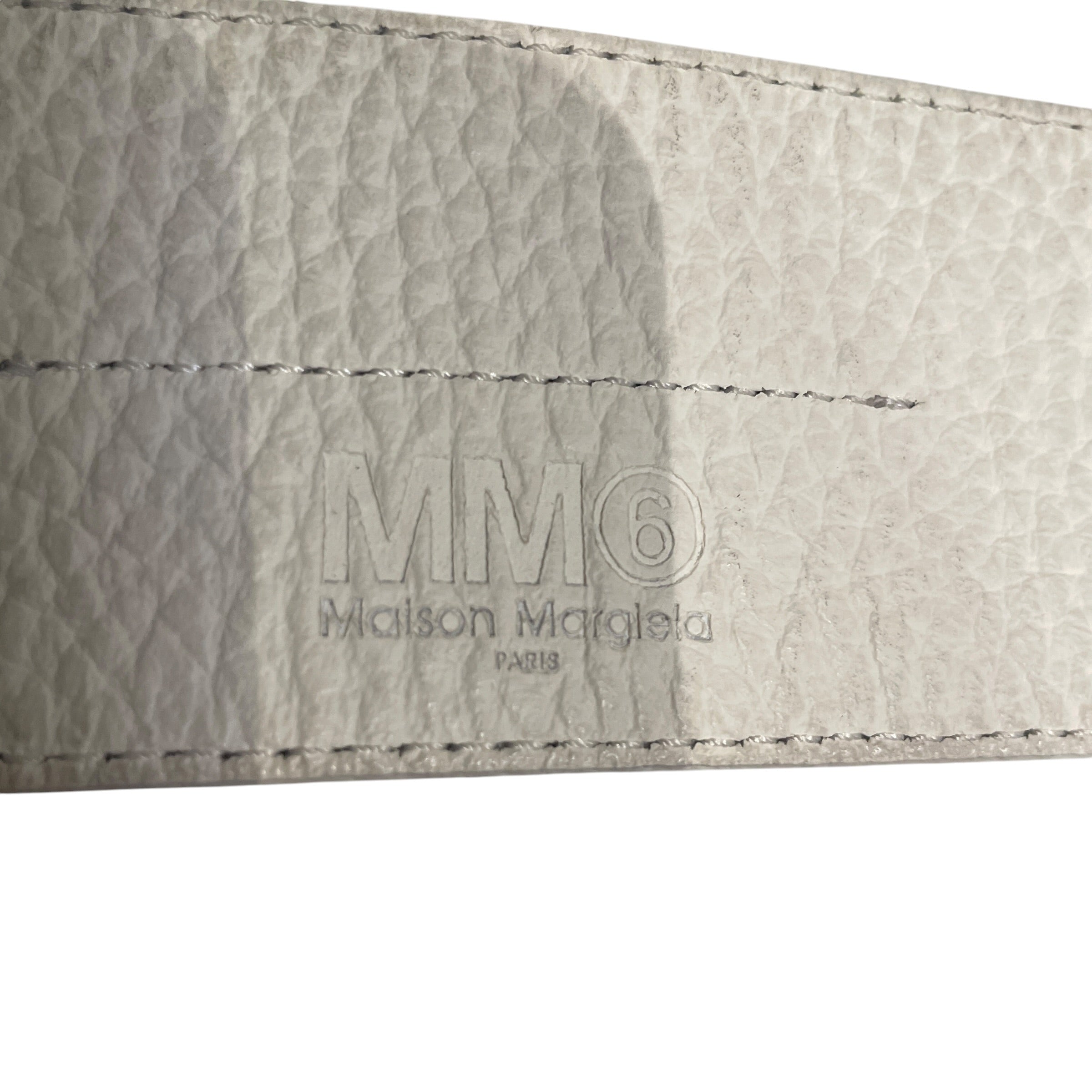 MM6/Belt/Leather/WHT/CROSSOVER BIG RING BELT view 5
