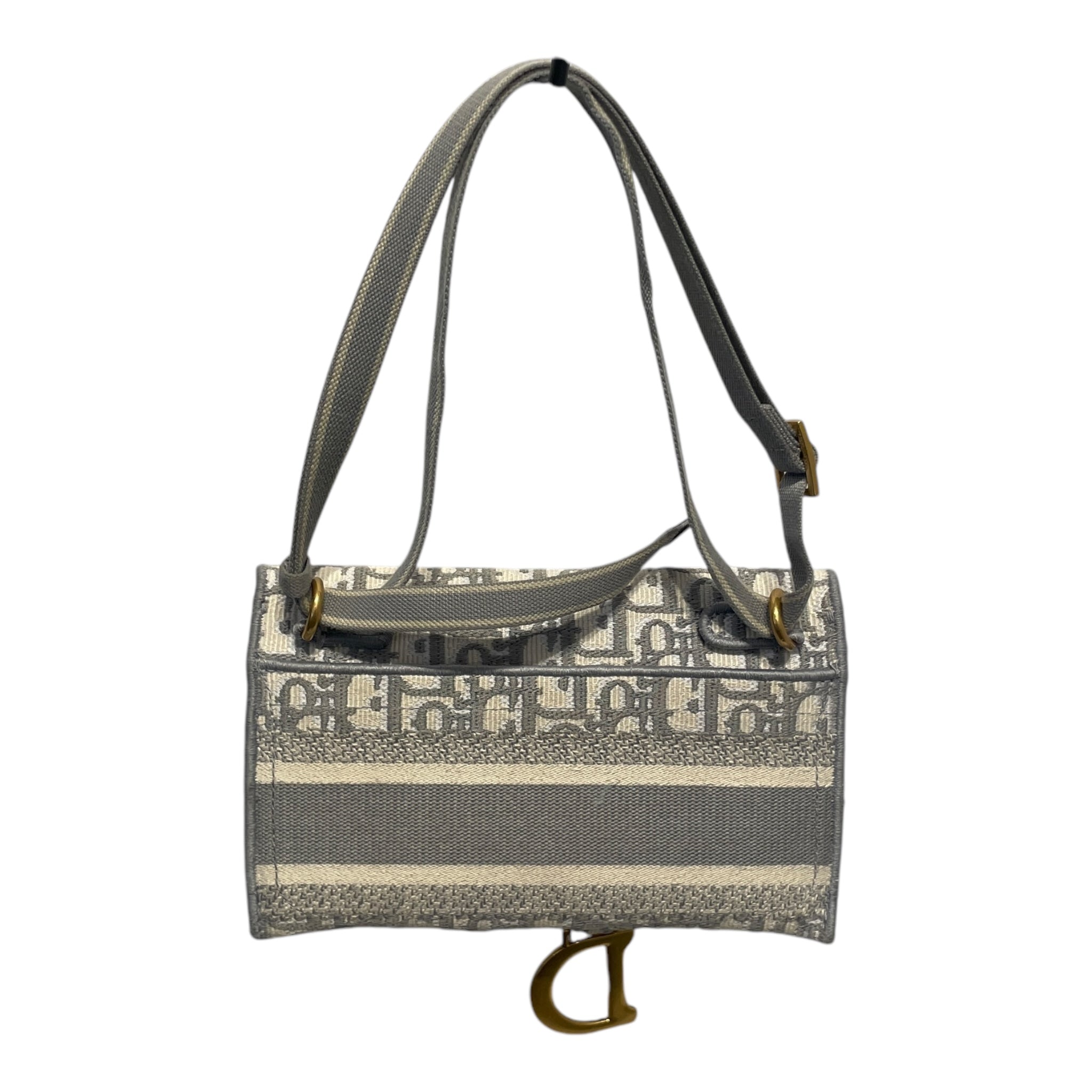 Christian Dior/Cross Body Bag/OS/Monogram/Cotton/GRY/SADDLE SLIM view 2