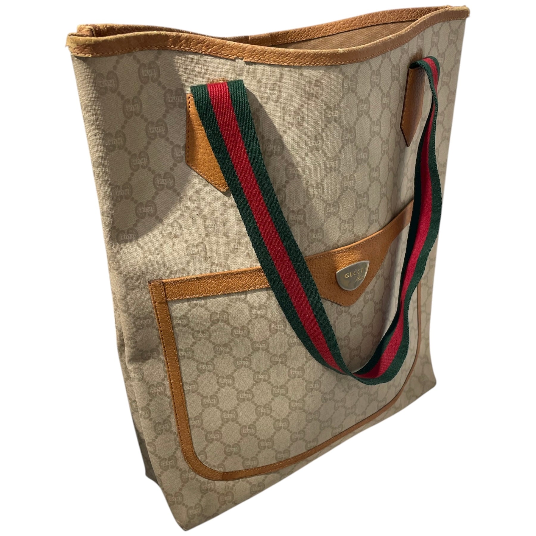 GUCCI PLUS/Tote Bag/L/Monogram/Leather/BEG/ view 6