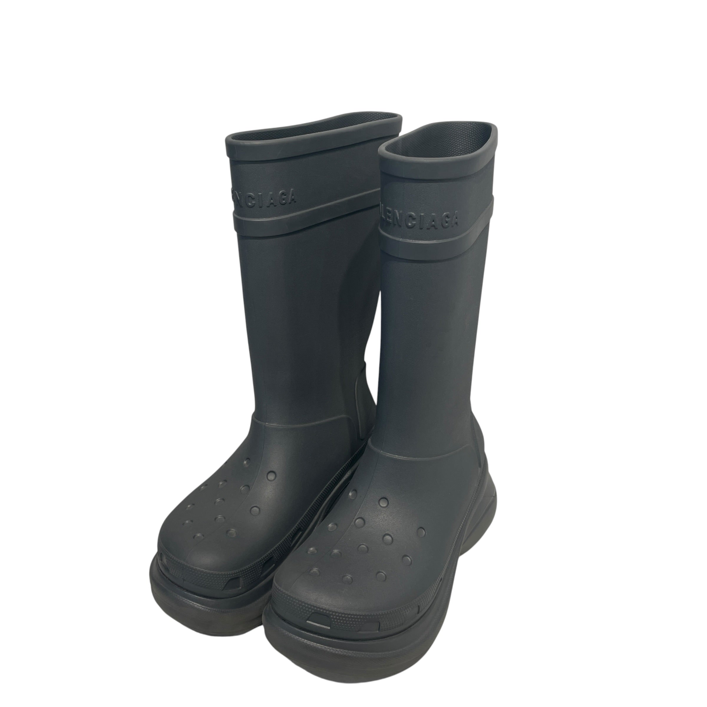 BALENCIAGA/Rain Boots/EU 44/GRY/croc boot view 2