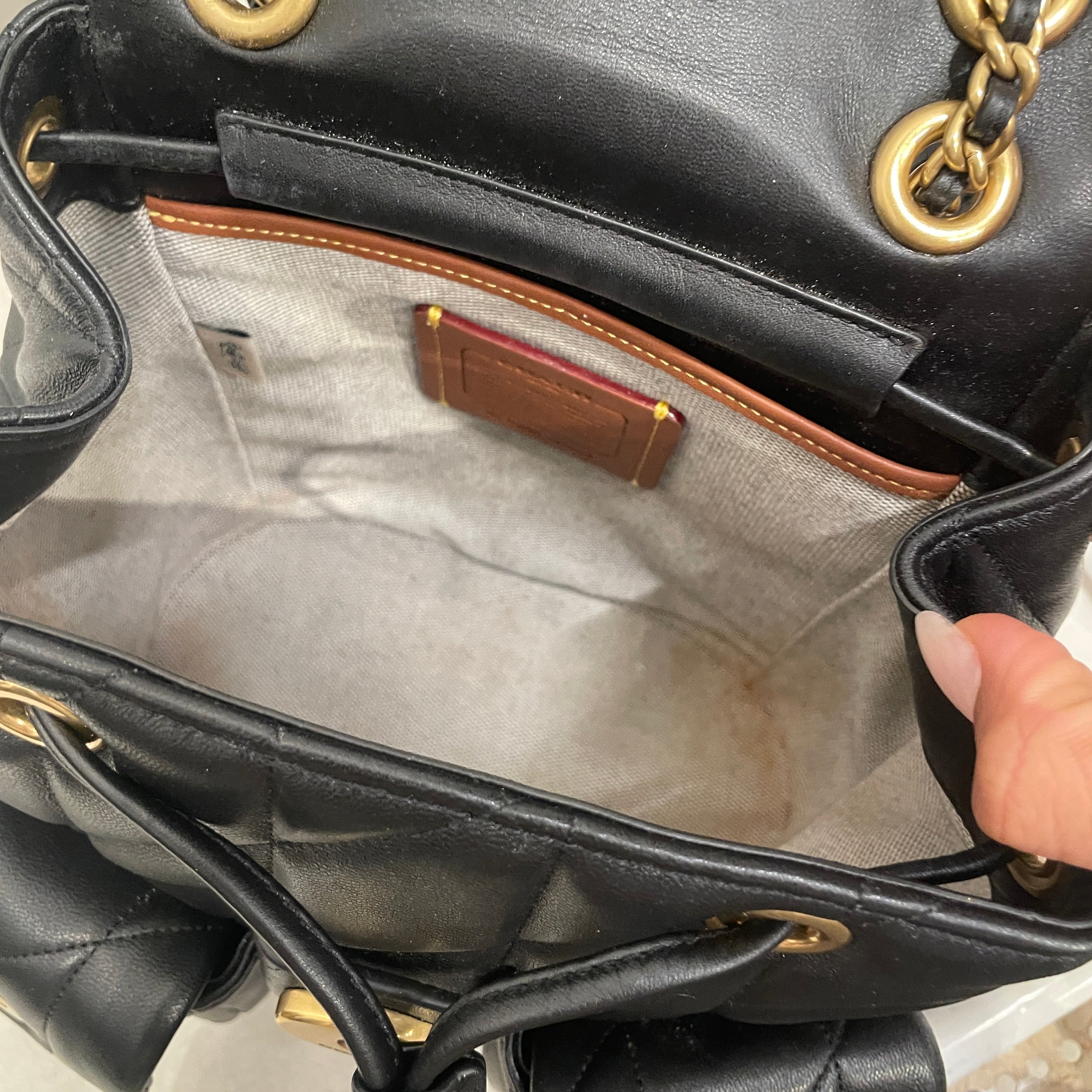 COACH/Backpack/Leather/BLK/TABBY GOLD HARDWARE view 4