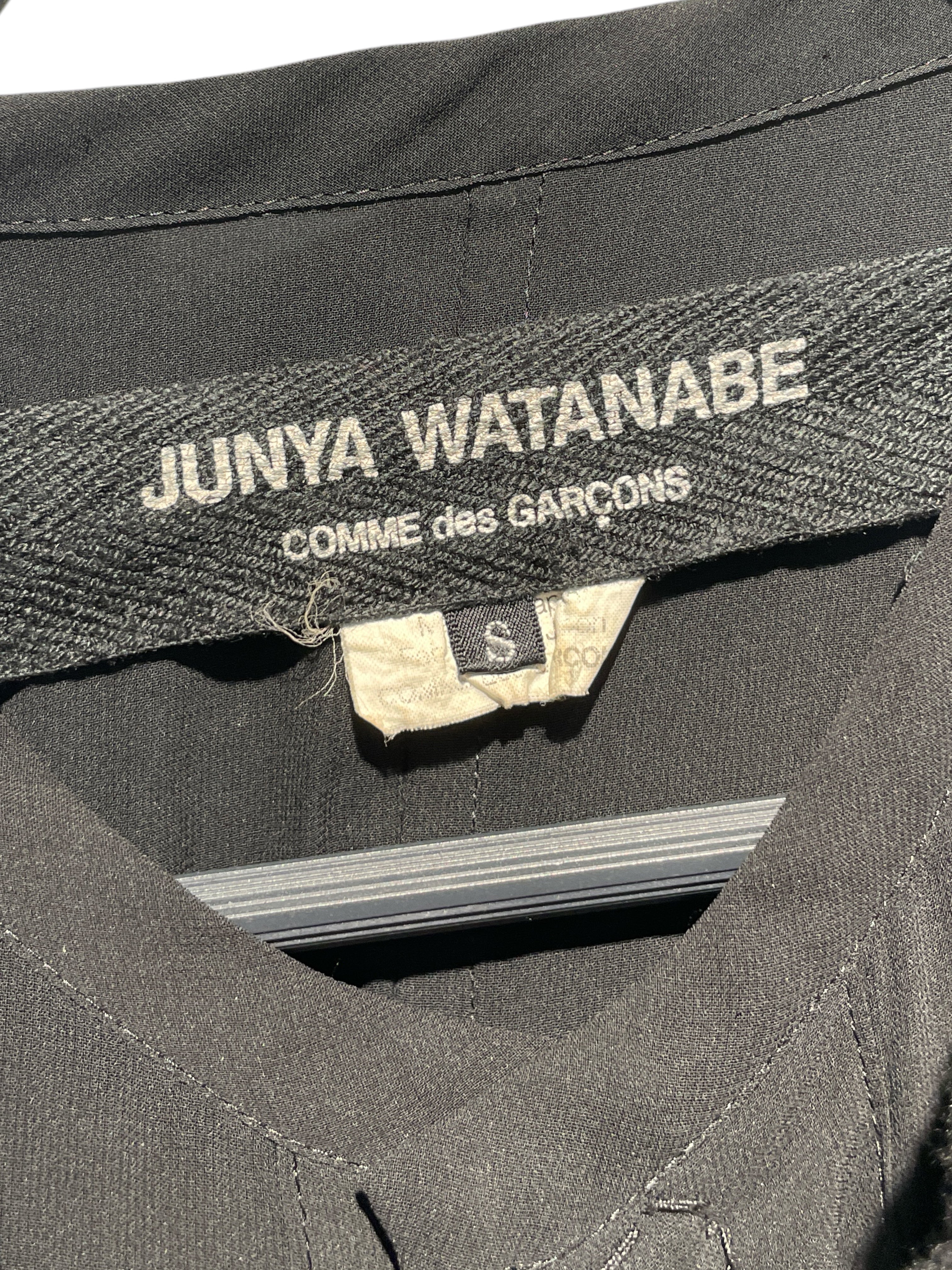 JUNYA WATANABE COMME des GARCONS/Trench Coat/S/Wool/BLK/07 aw long knit coat view 4