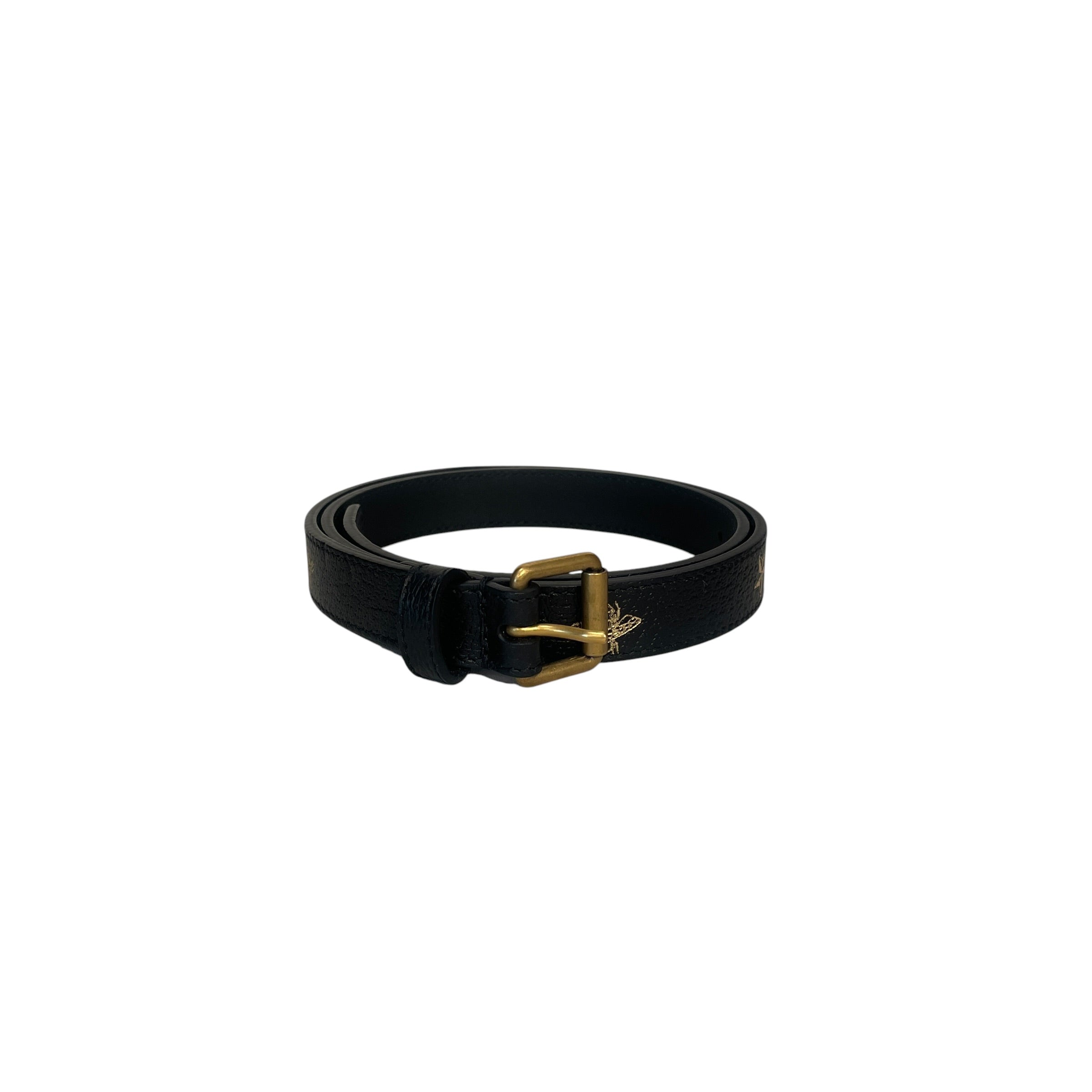 GUCCI/Belt/Leather/BLK/L's/GOLD BEE GRAPHIC view 3