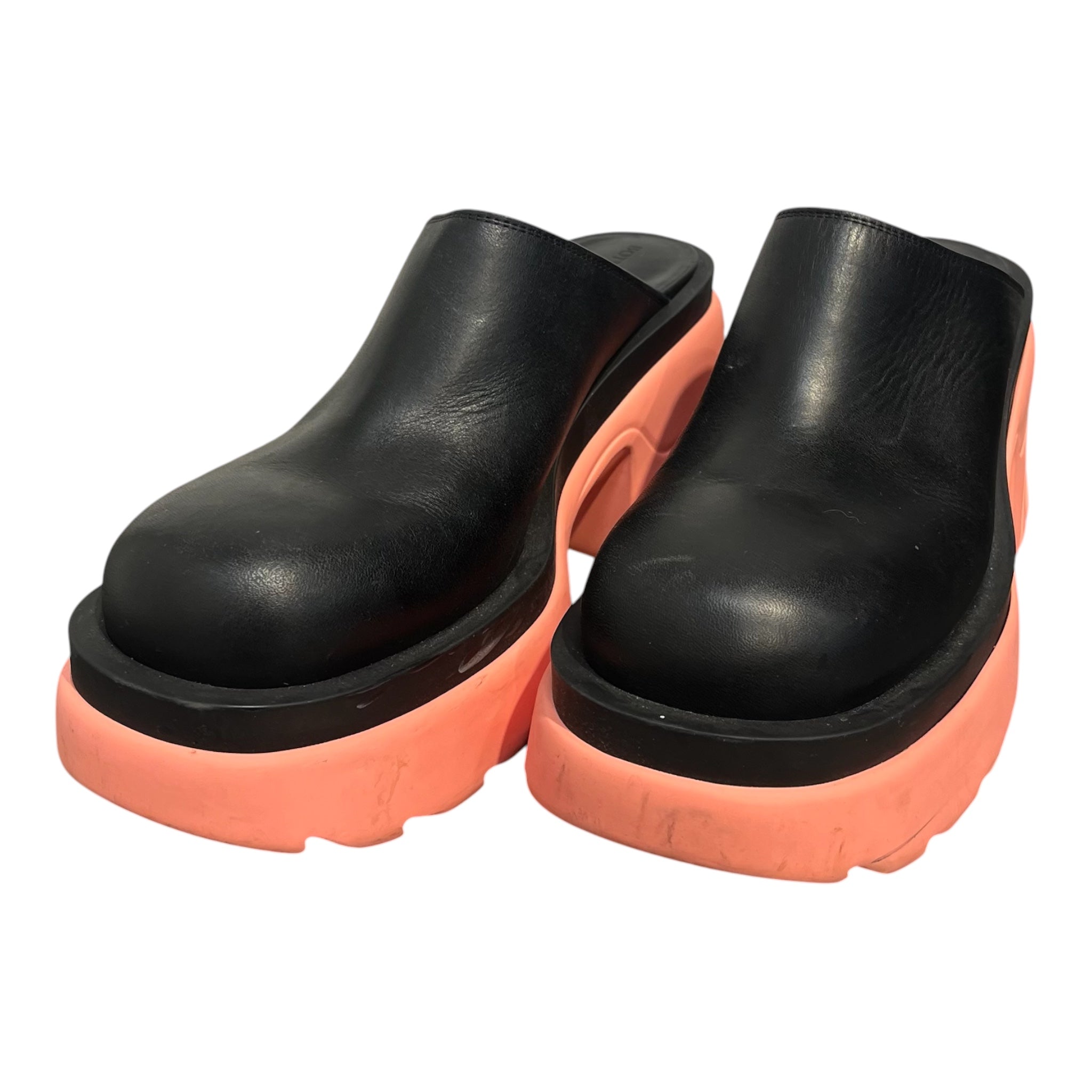 BOTTEGA VENETA/Sandals/Leather/BLK/BLACK & PINK FLASH MULES view 4
