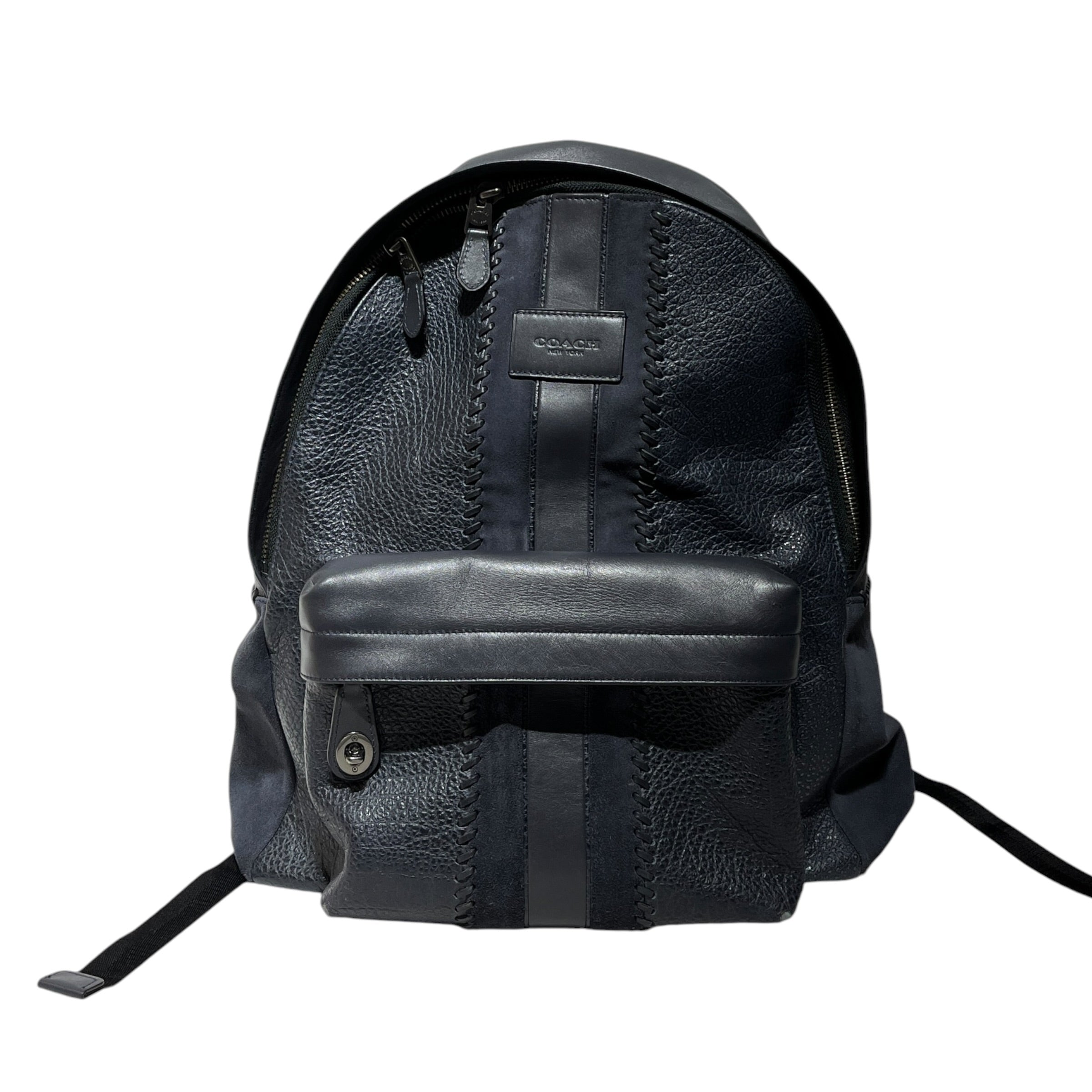 COACH/Backpack/Leather/NVY/STITCHED LEATHER BACKPACK view 1