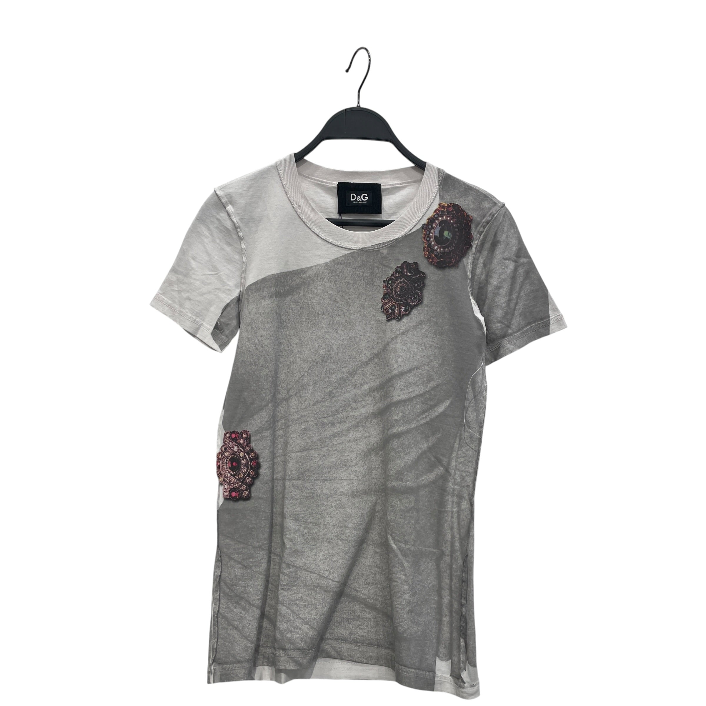 DOLCE&GABBANA/T-Shirt/36/Cotton/GRY/All Over Print/D&G JEWEL GRAPHIC TEE view 1