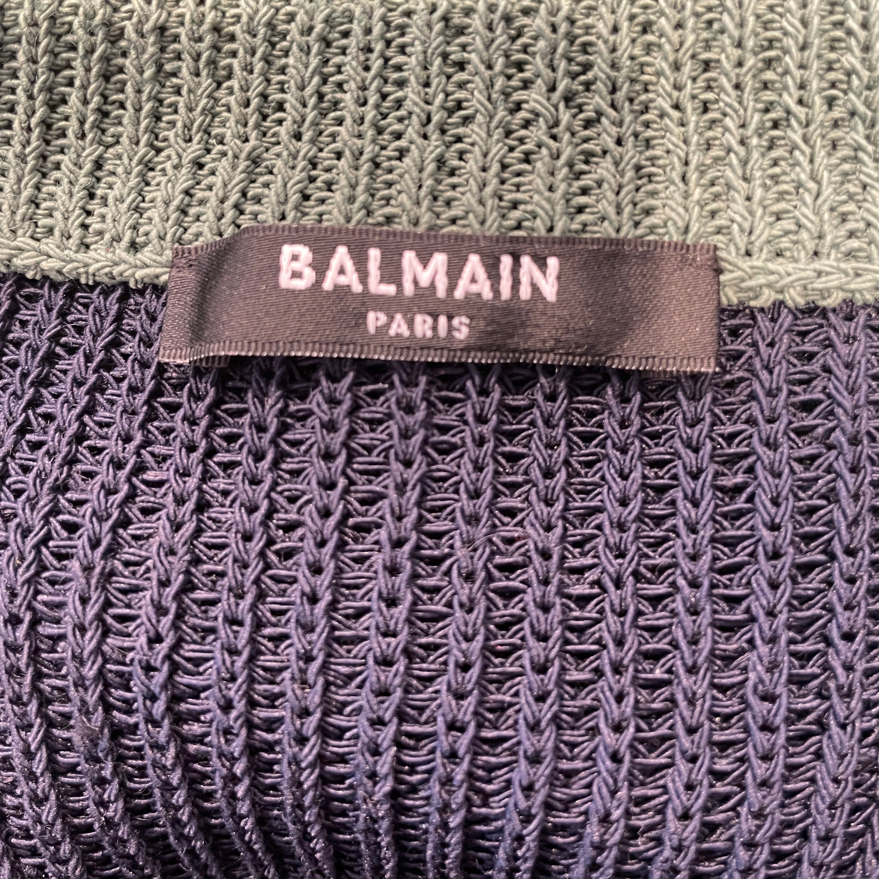 BALMAIN/Heavy Sweater/XL/Stripe/Cotton/GRN/BALMAIN PRINTED PULLOVER view 3