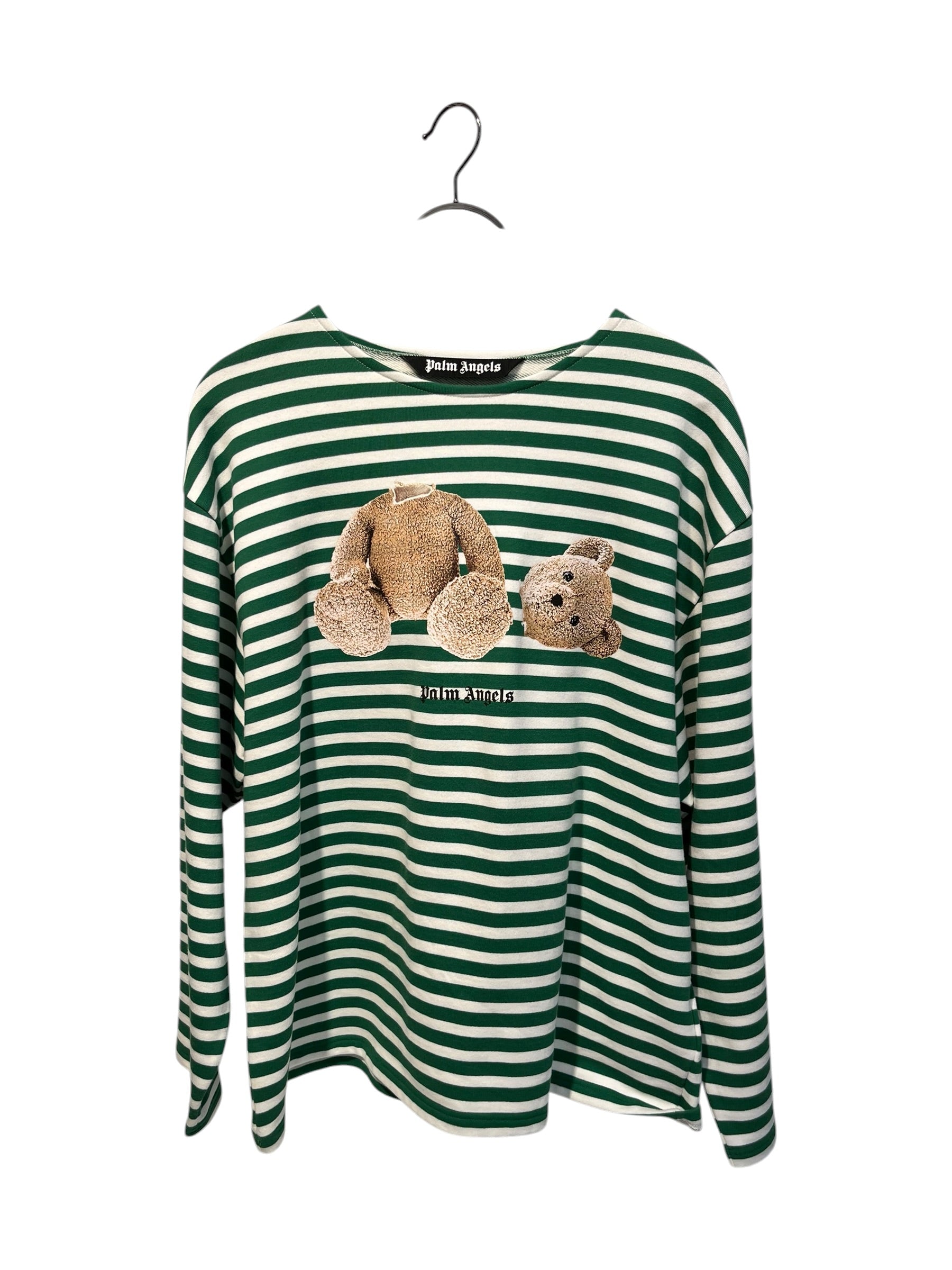 Palm Angels/Sweatshirt/M/Stripe/Cotton/GRN/BEHEADED TEDDY view 1