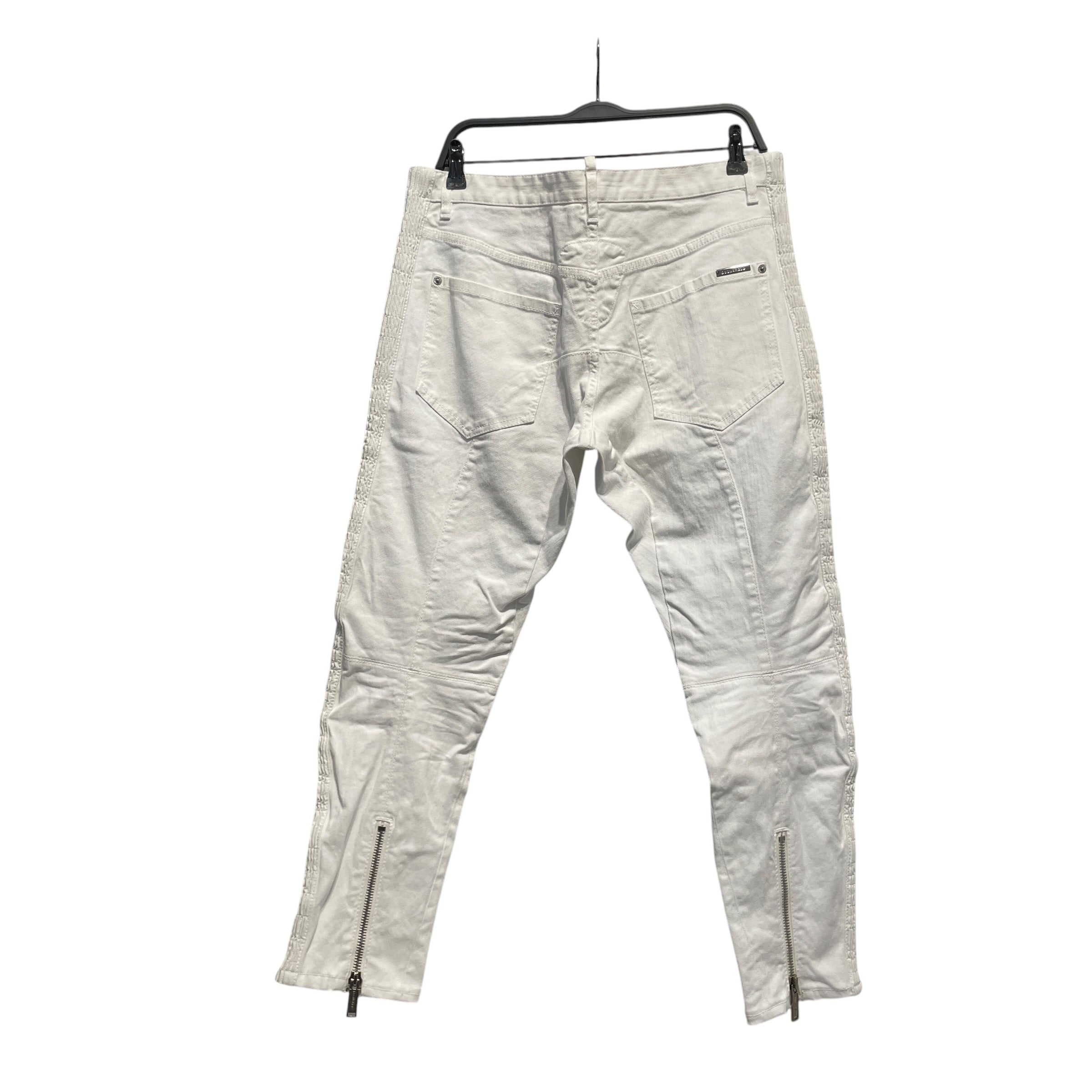 DSQUARED2/Skinny Pants/52/Denim/WHT/ZIPPERS/SLANTED view 2