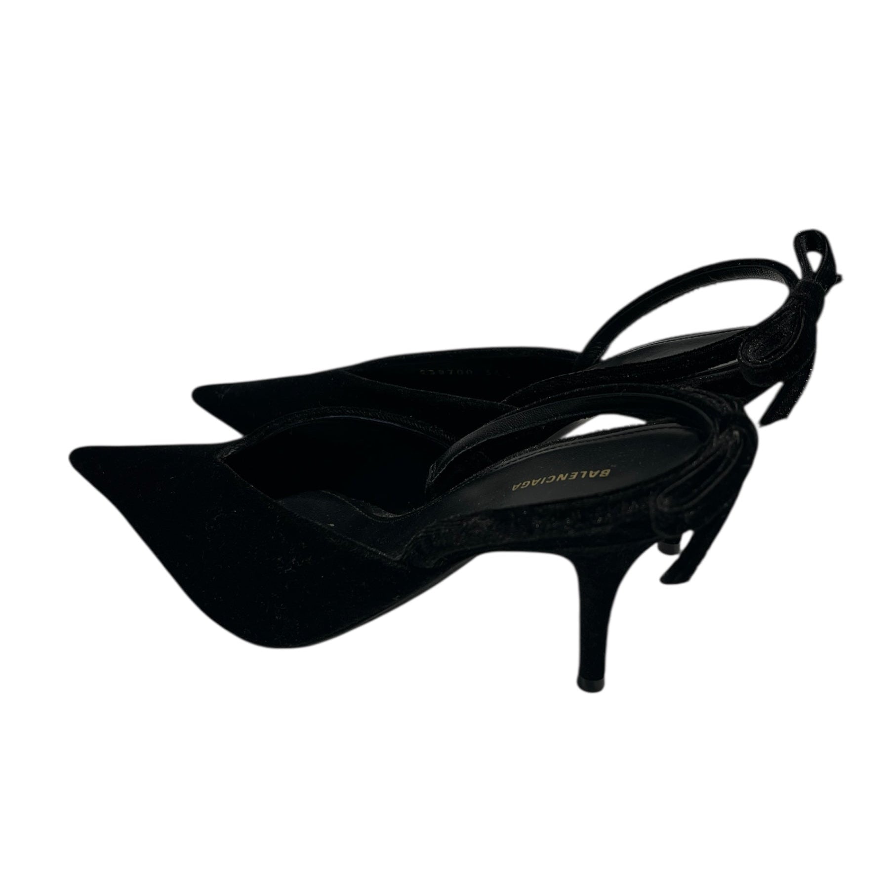 BALENCIAGA/Heels/EU 36.5/Suede/BLK/Black Velvet pointed toe view 2