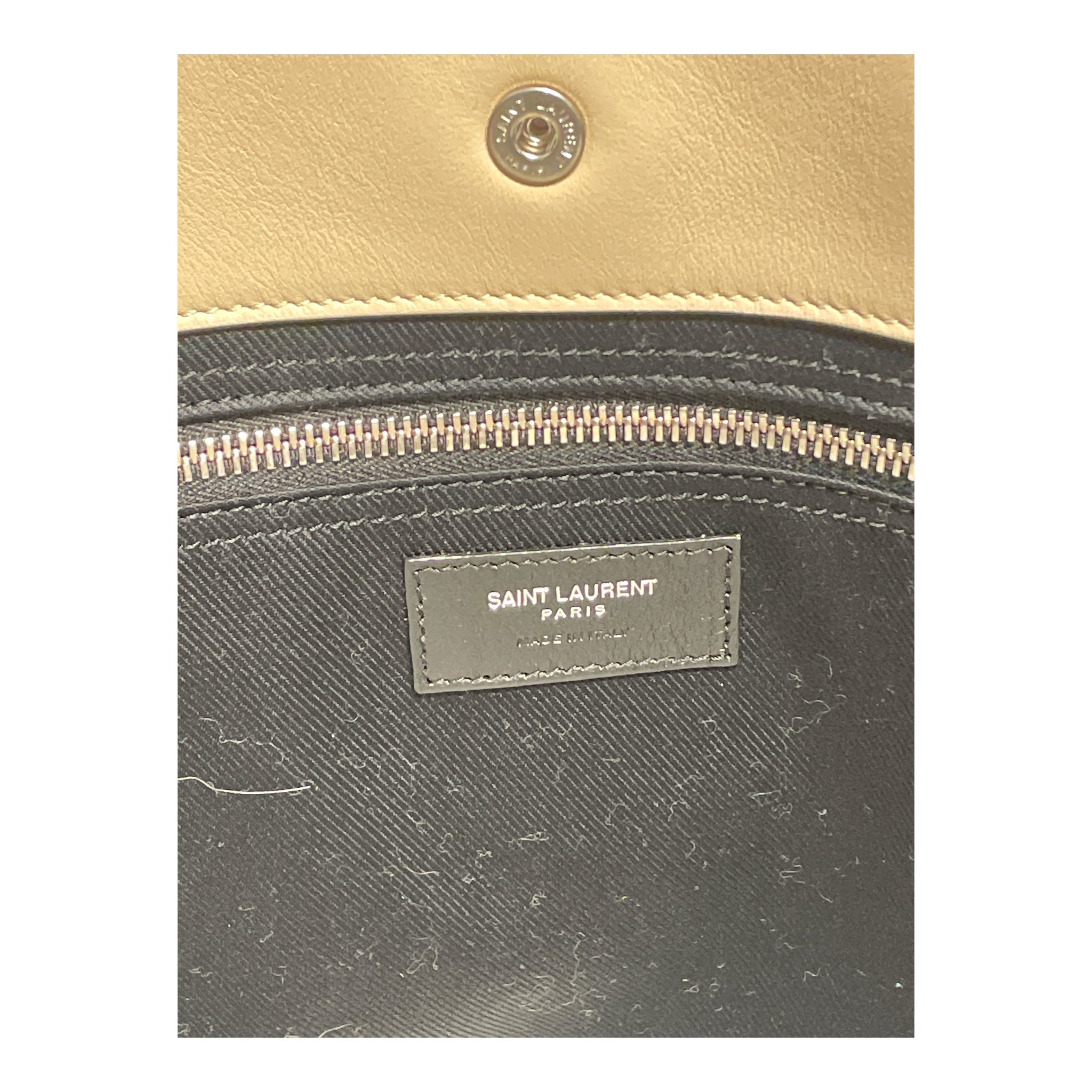 SAINT LAURENT/Tote Bag/Leather/BEG/Calfskin Rive Gauche Large Tot view 3