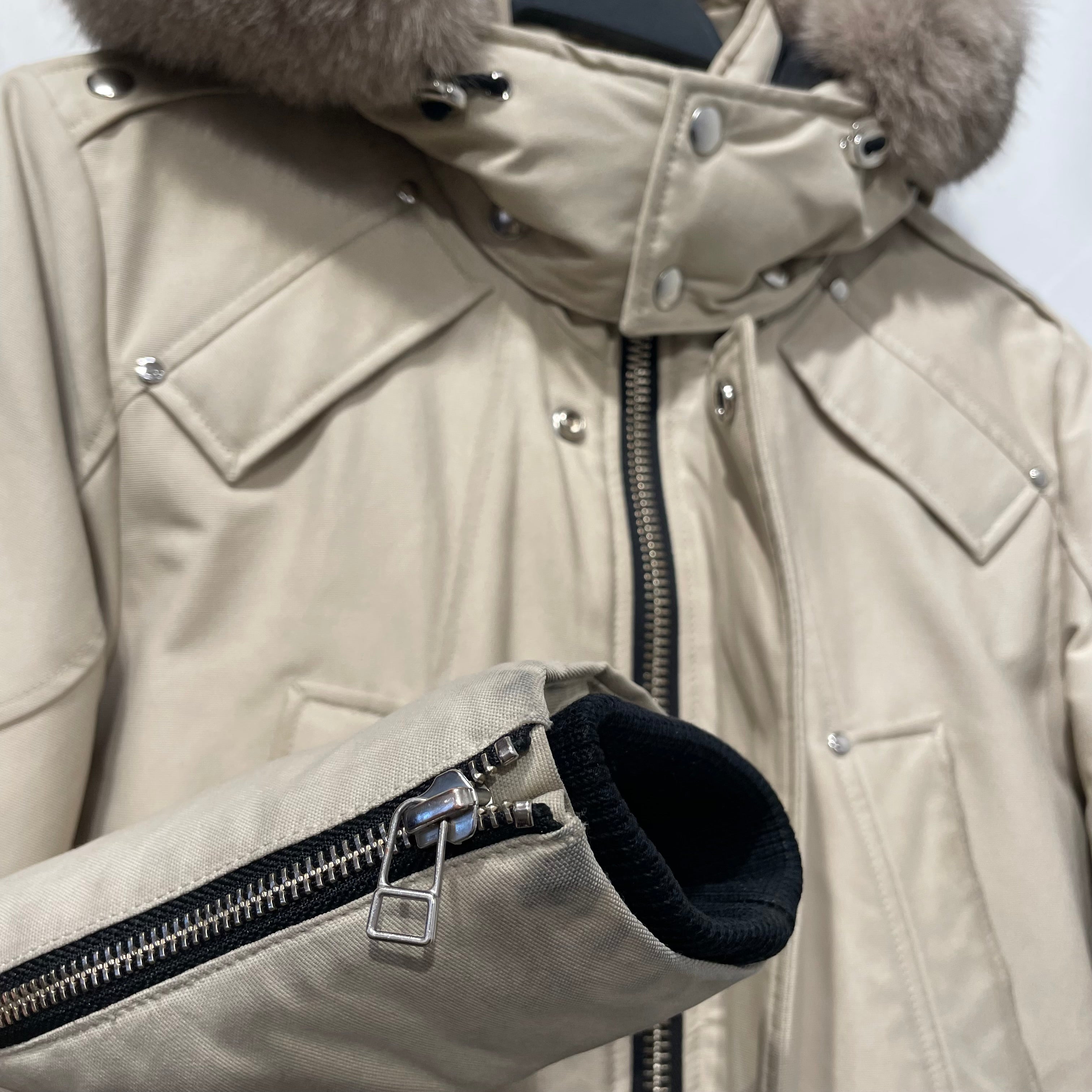 MOOSE KNUCKLES/Coat/S/Nylon/CRM/STIRLING PARKA IN BONE view 5