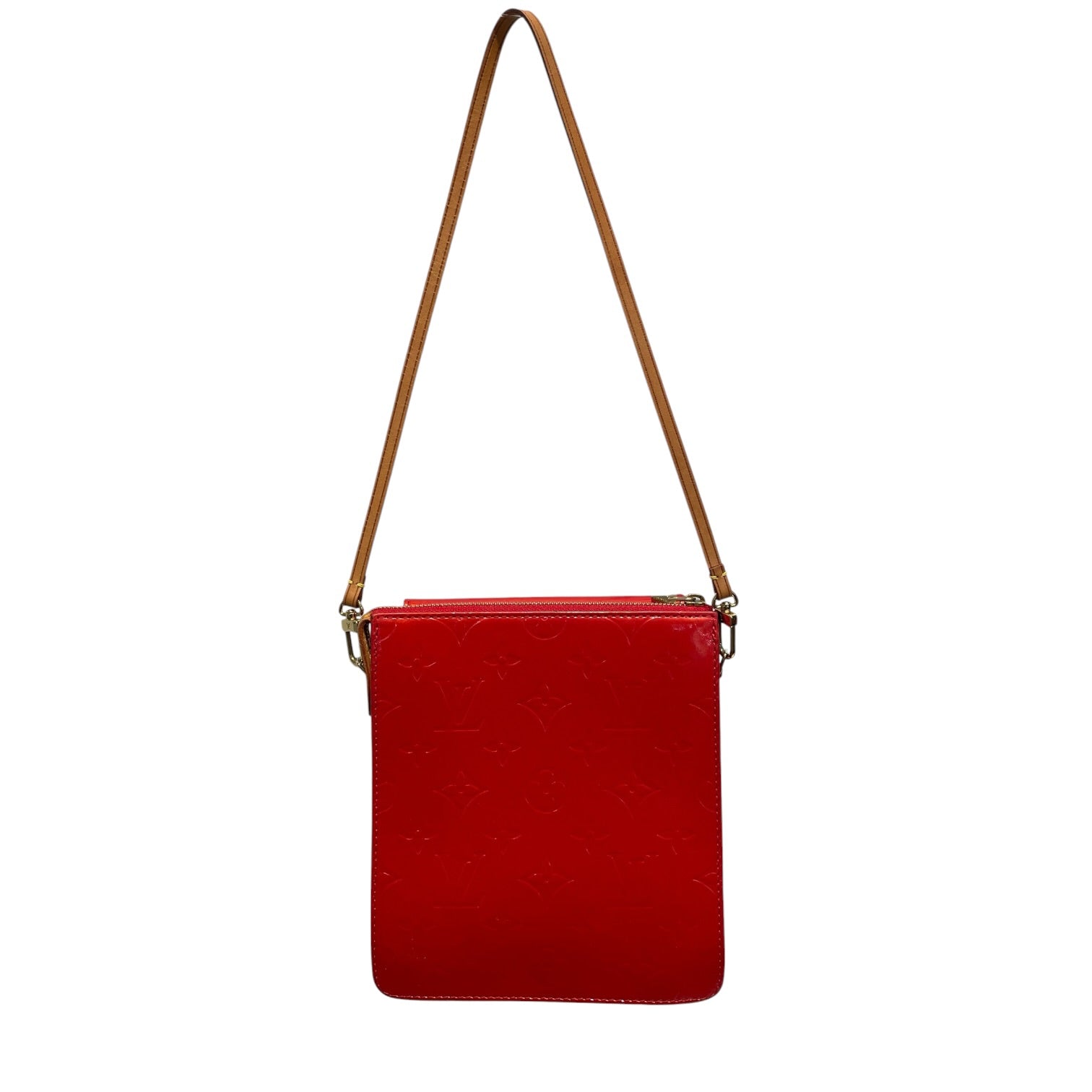 LOUIS VUITTON/Hand Bag/Leather/RED/Vernis Monogram Mott Bag view 2