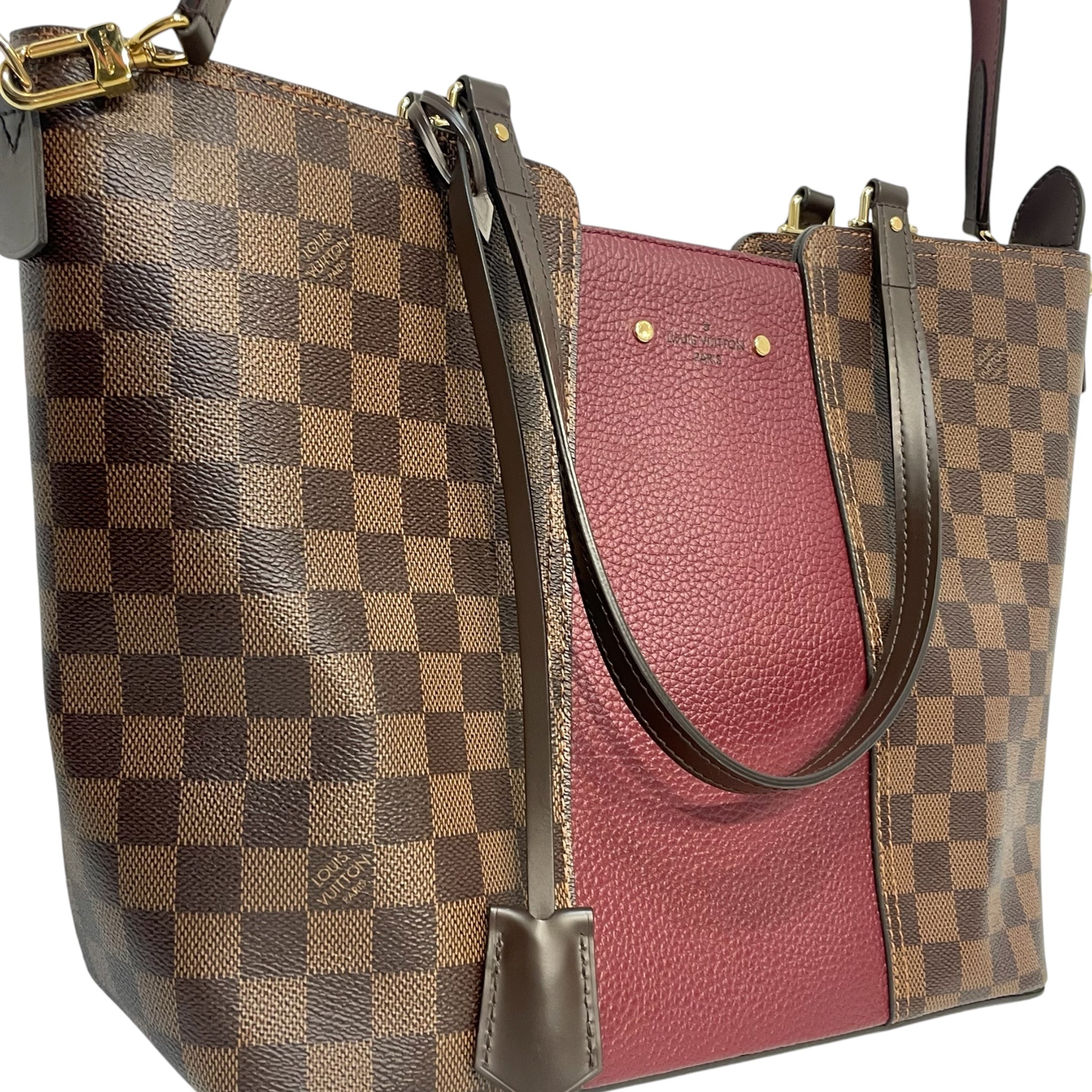 LOUIS VUITTON/Tote Bag/Gingham Check/Leather/BRW/Jersey tote view 3