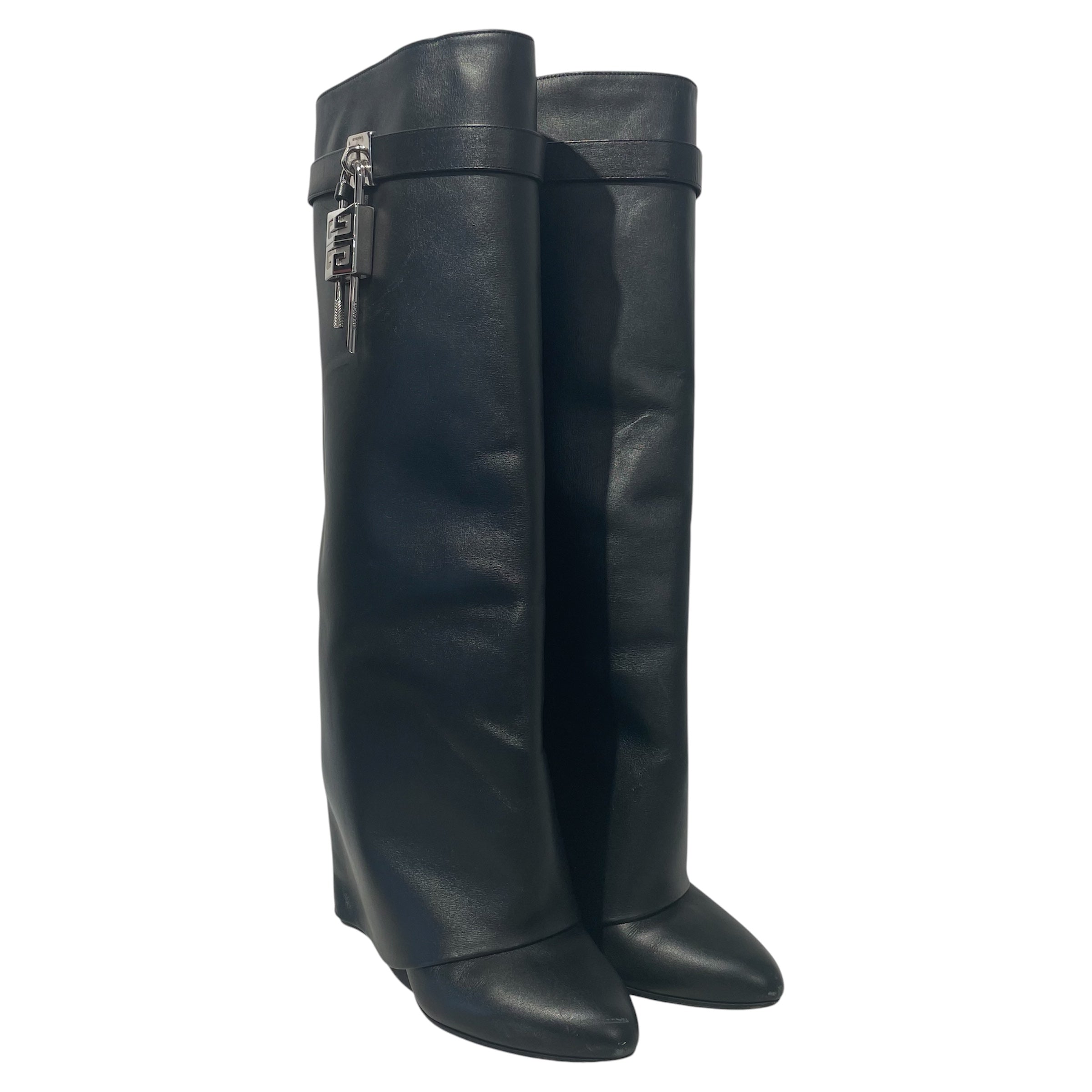 GIVENCHY/Long Boots/EU 38.5/Leather/BLK/givenchy long boots view 1