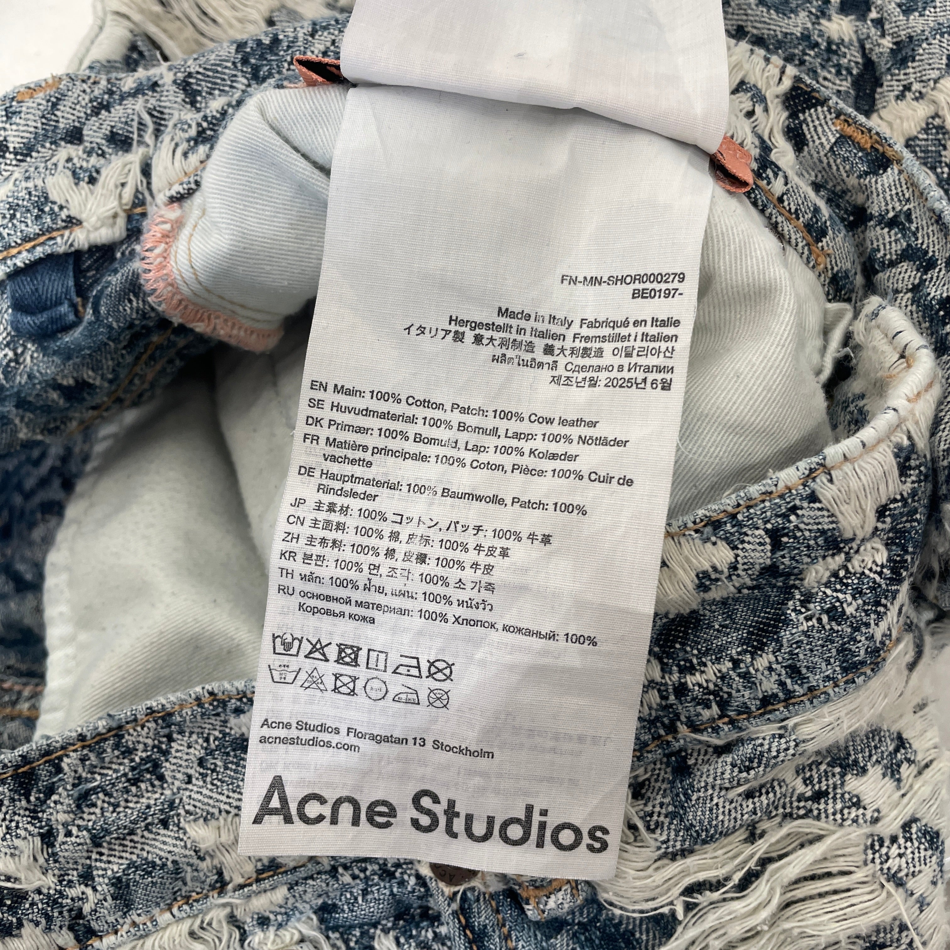Acne Studios/Shorts/52/Denim/BLU/DISTRESSED DENIM view 5