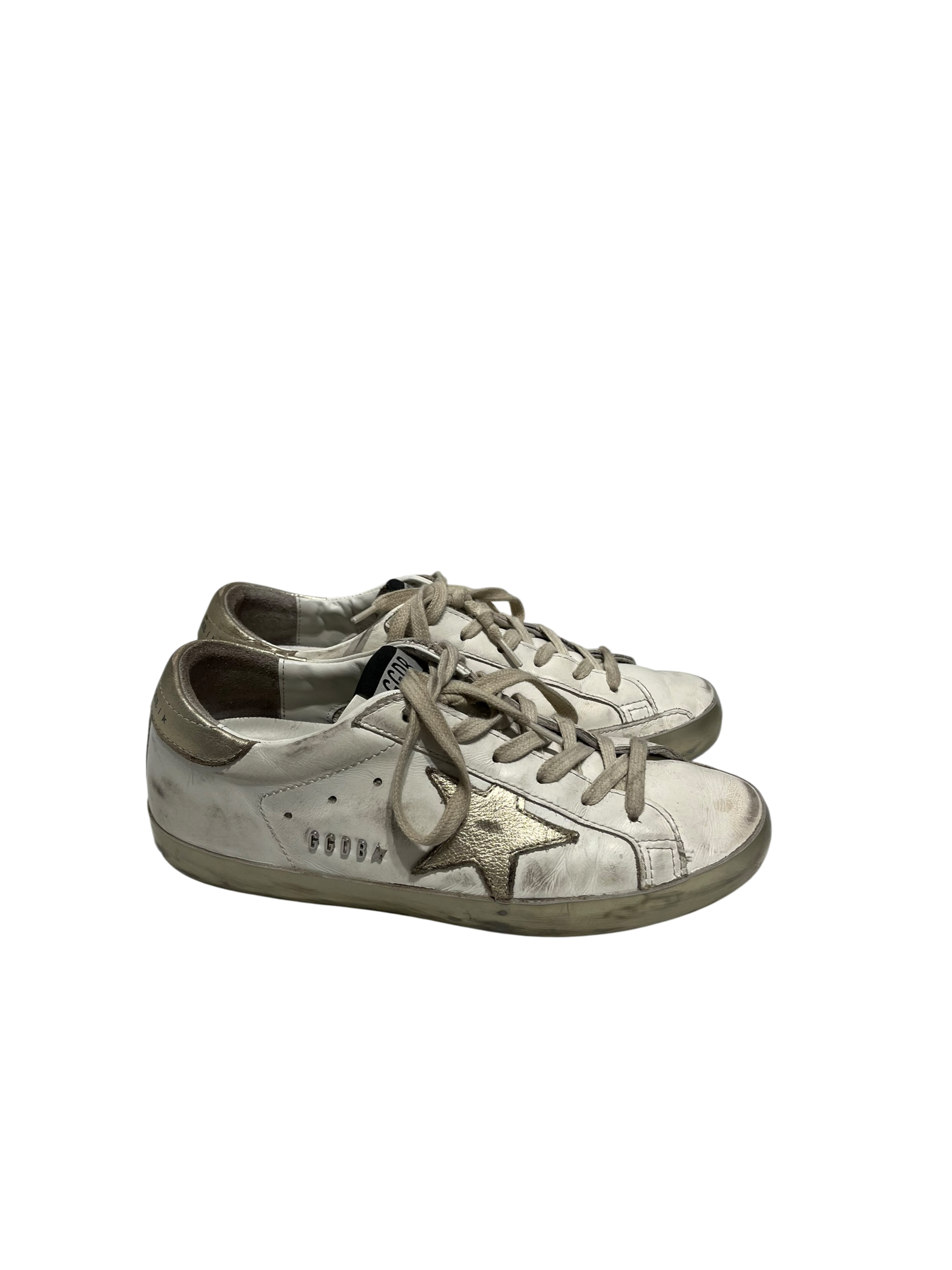 GOLDEN GOOSE/Low-Sneakers/EU 37/Leather/WHT/plain slvr star view 4