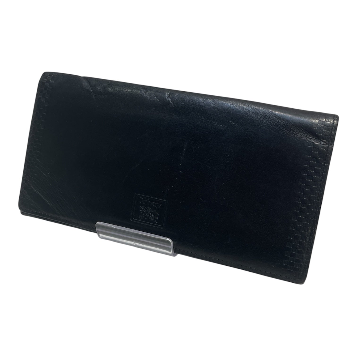 BURBERRYS/Long Wallet/Leather/BLK/M's/FLANNEL LINED FLAT WALLET view 1