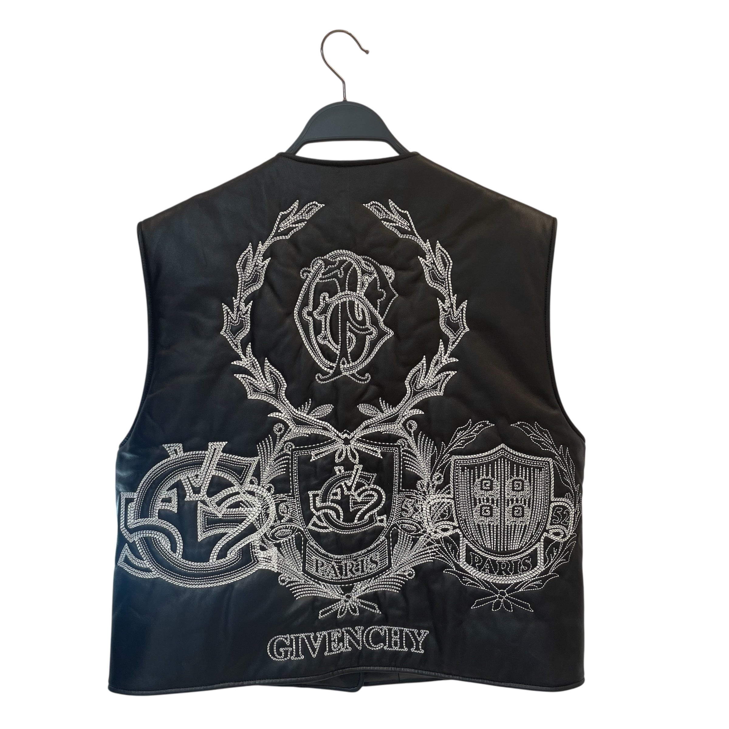 GIVENCHY/Vest/52/Lambskin/BLK/snap vest/embroidered view 2
