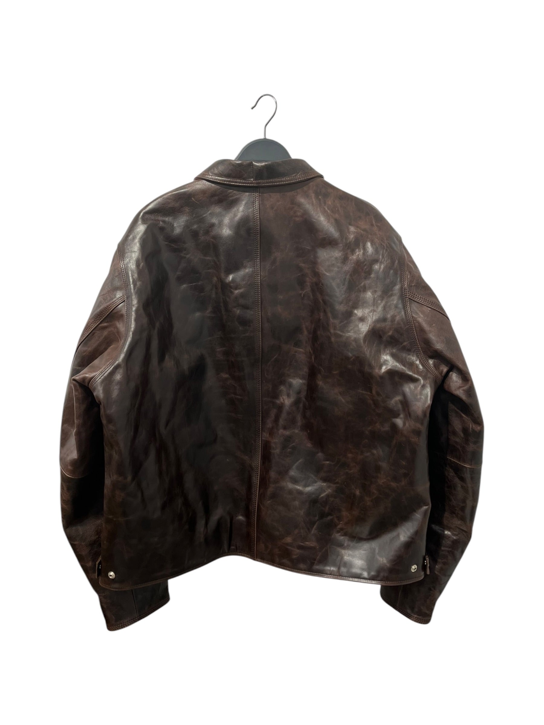 STUSSY/Leather Jkt/XL/Leather/BRW/STUSSY BRWN GARAGE JKT view 2