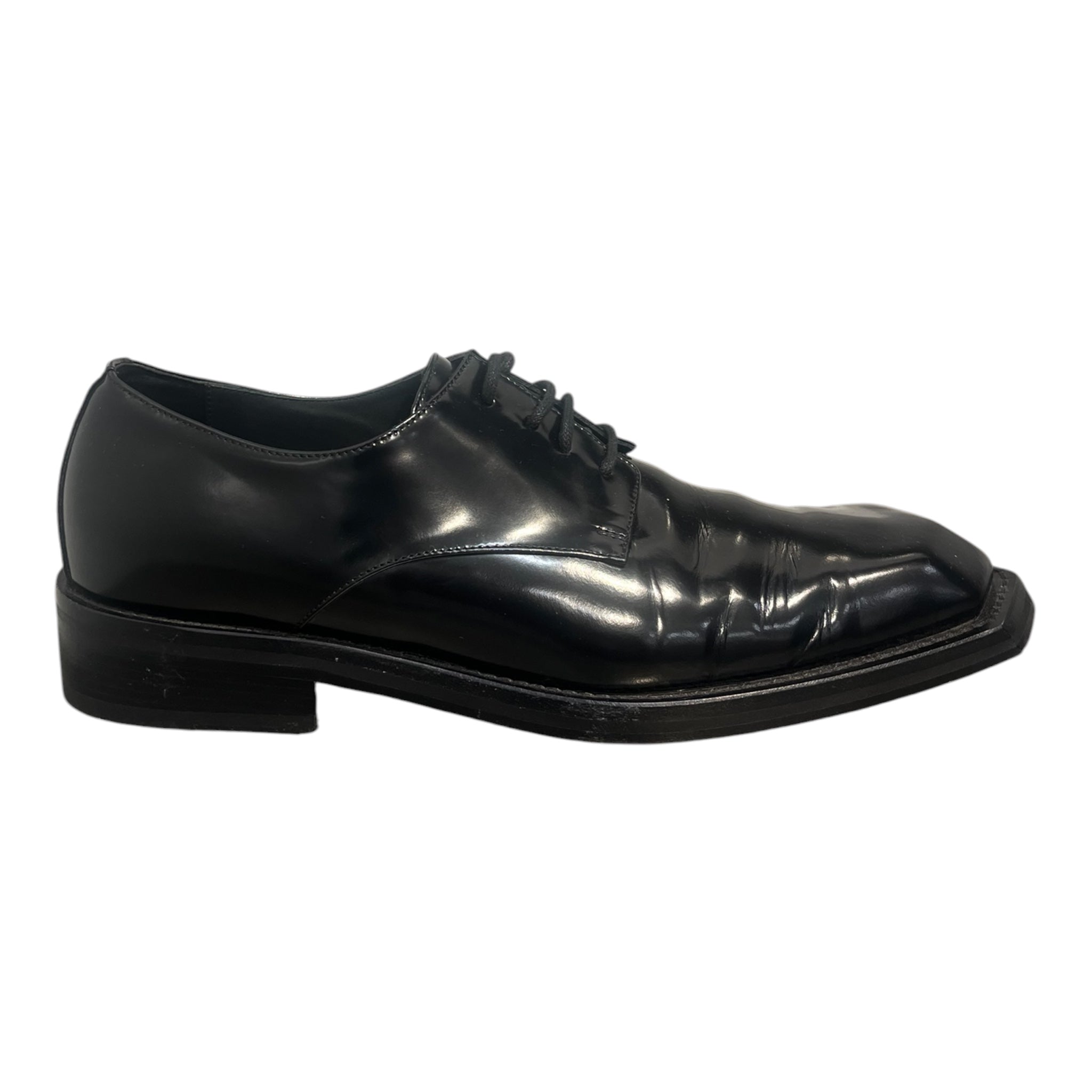 MARTINE ROSE/Dress Shoes/US 10/Leather/BLK/asymetrical toe box view 4