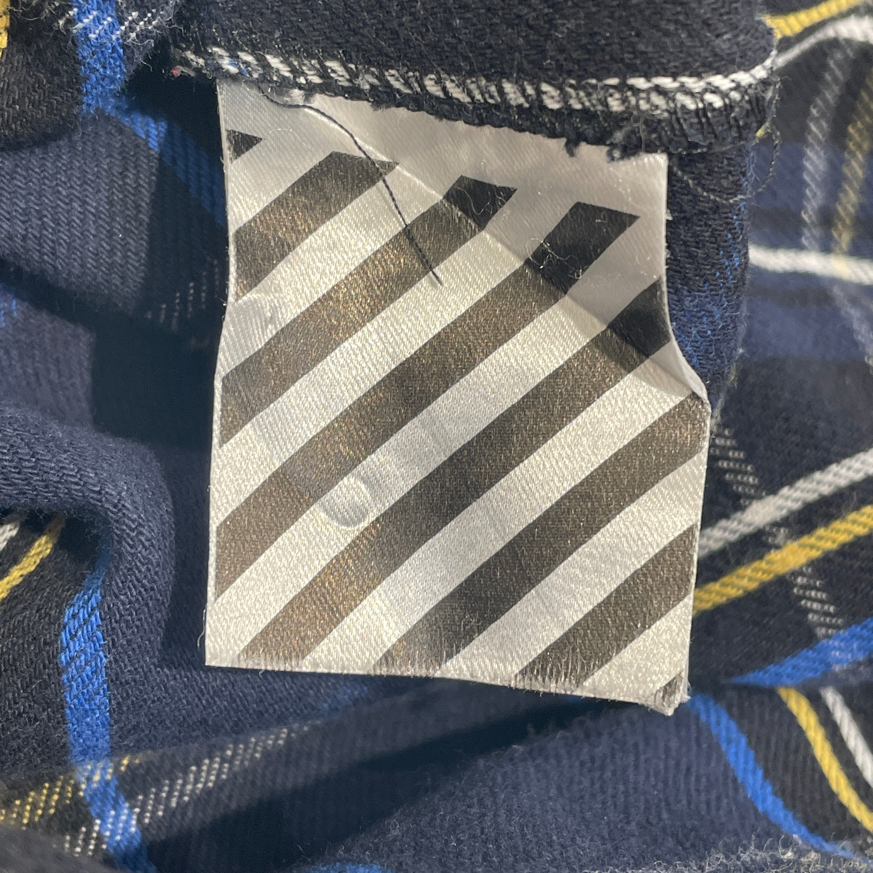 OFF-WHITE/Flannel Shirt/M/Cotton/NVY/Plaid/Spray Check Flannel view 4