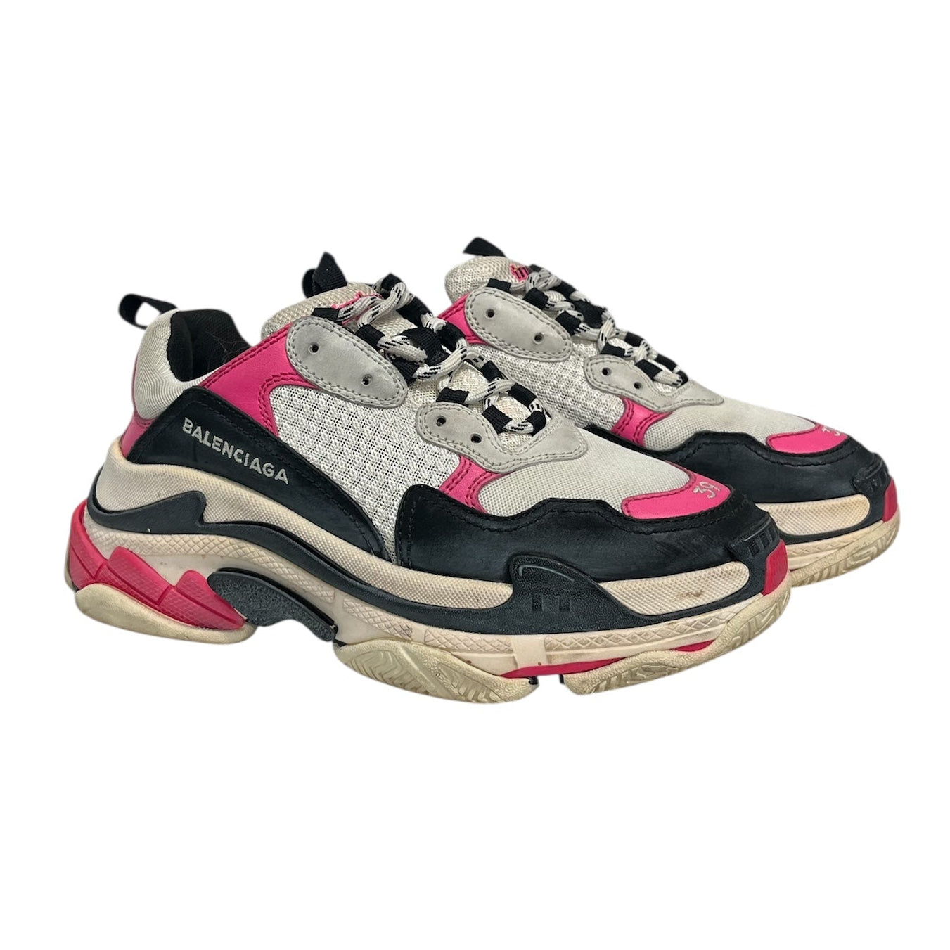 BALENCIAGA/Low-Sneakers/EU 36/Suede/WHT/BLU/PNK TRIPLE S view 1