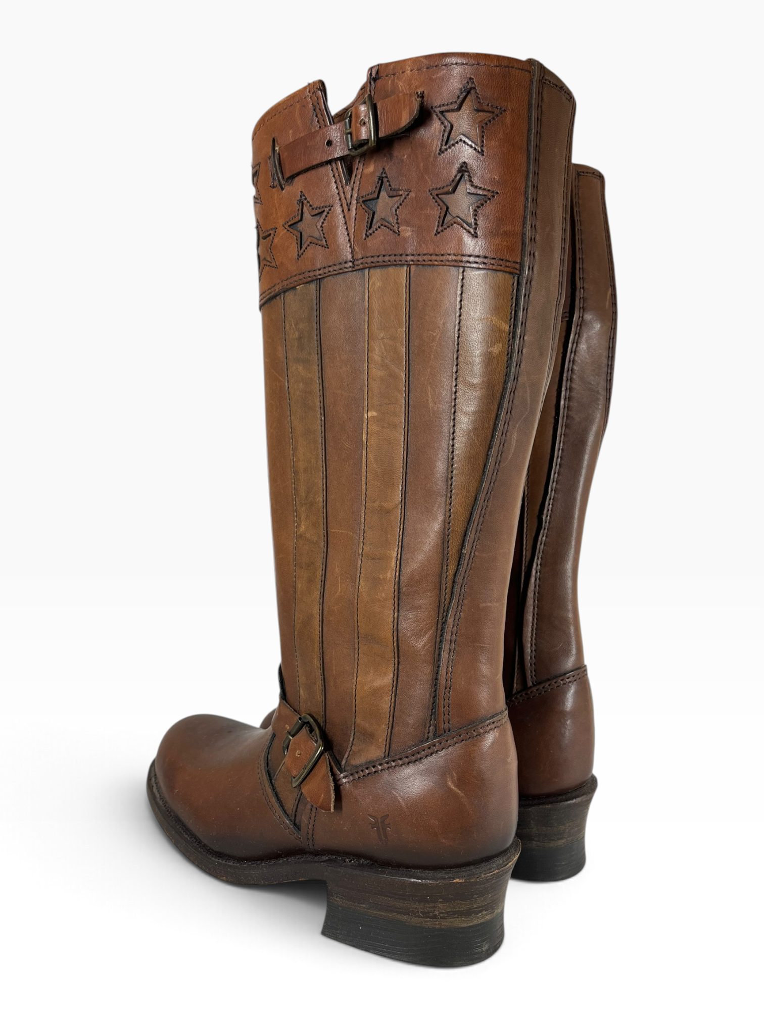 FRYE/Western Boots/US 6/Leather/BRW/STAR ENGINEER BOOTS view 2