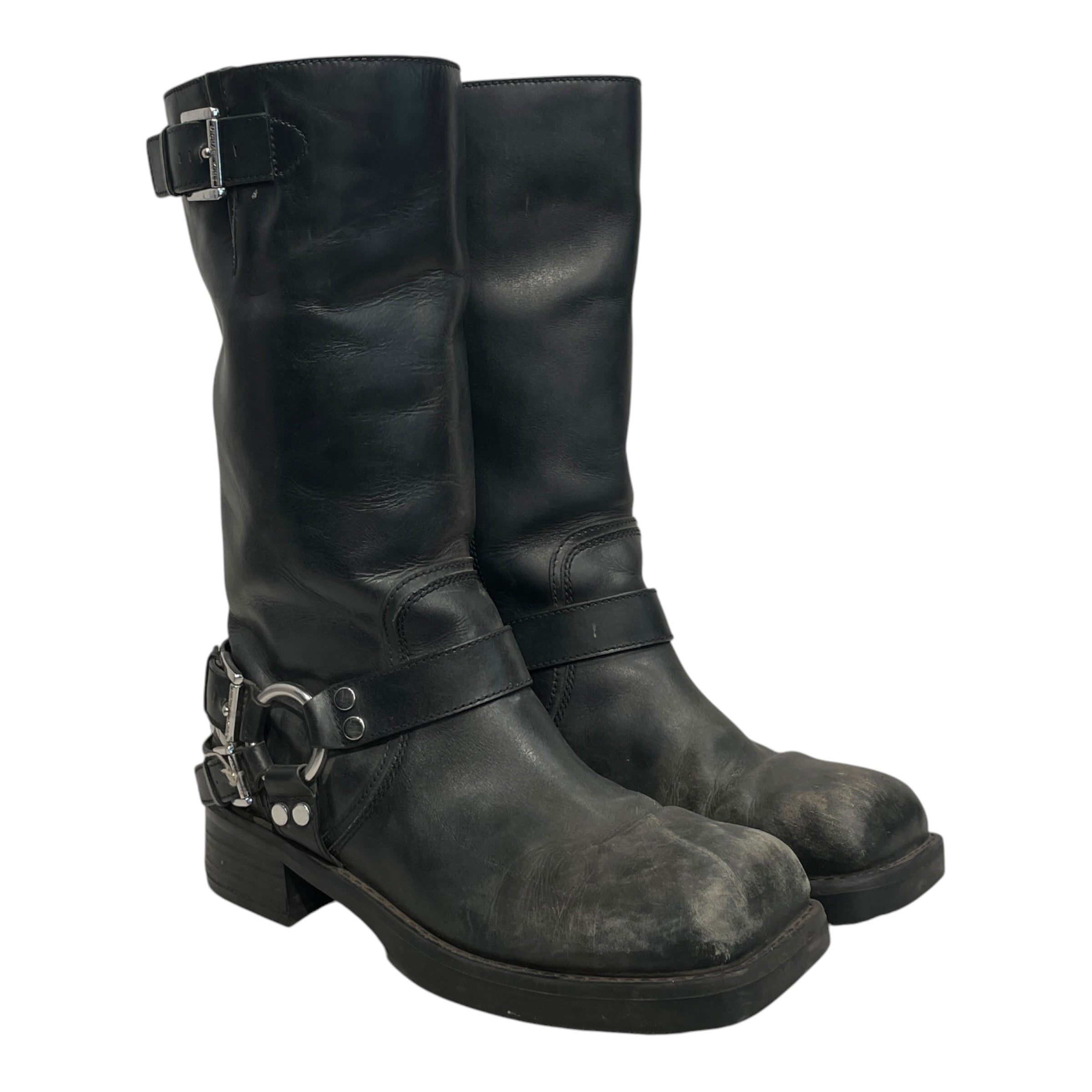 MICHAEL KORS/Boots/US 10/Leather/BLK/MOTO BOOTS view 1