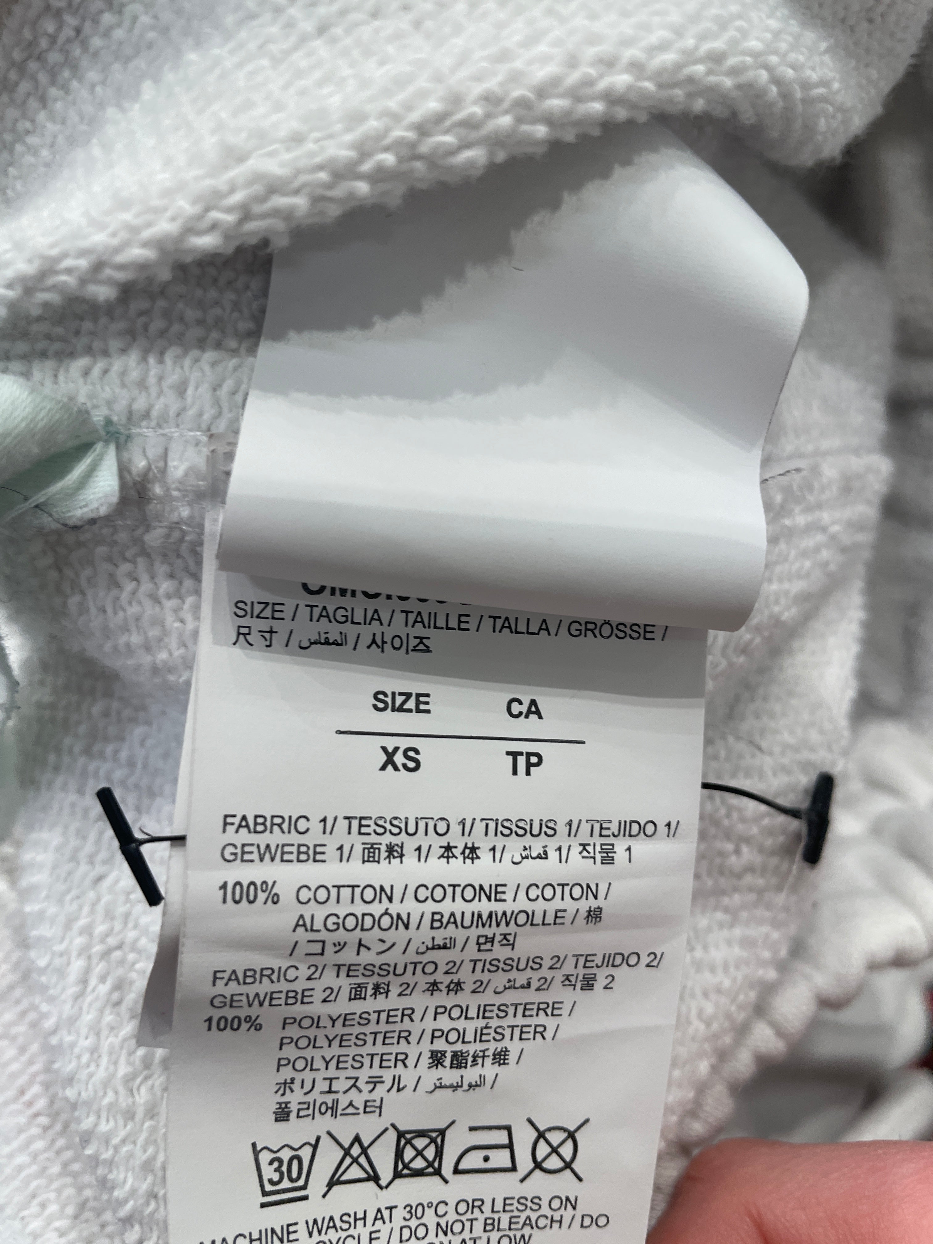 OFF-WHITE/Shorts/XS/Cotton/WHT/Graphic/MESH ZIP POCKET SWEATSHORT view 4
