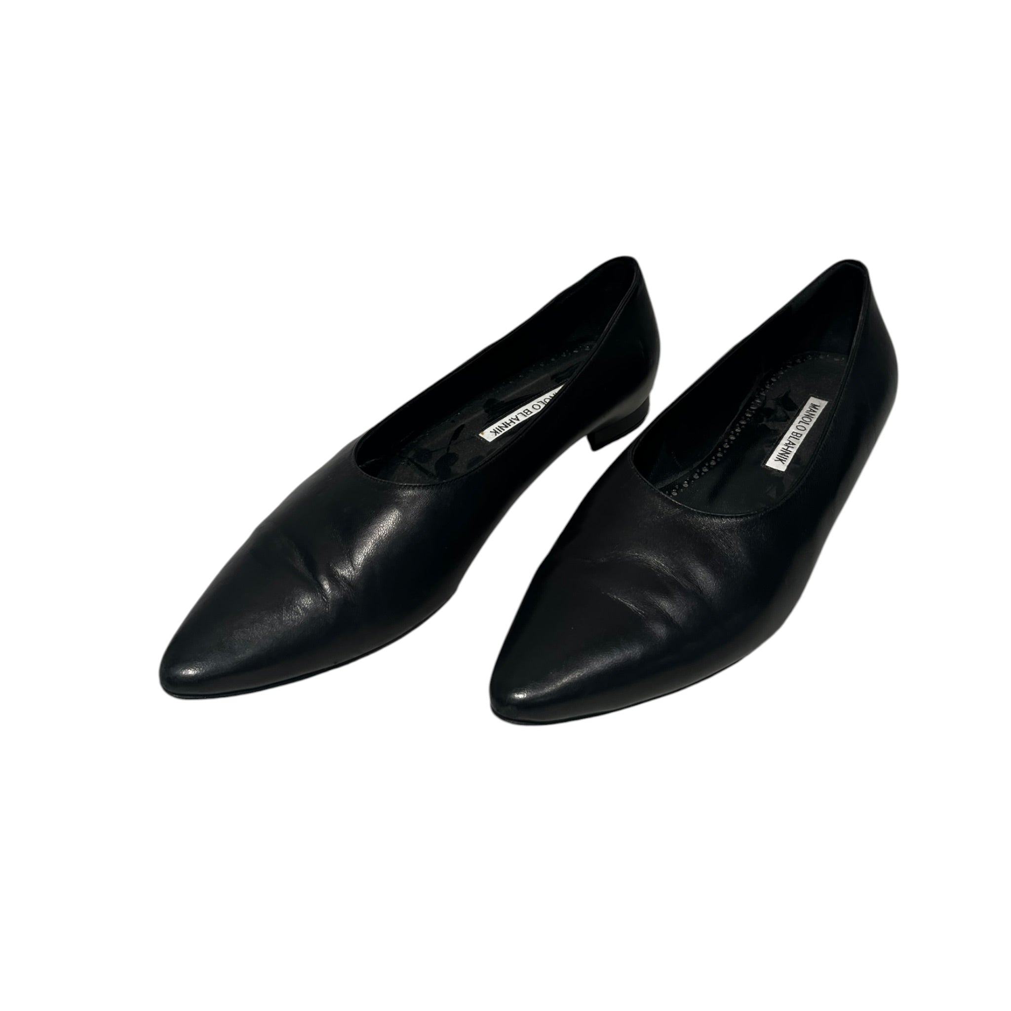 MANOLO BLAHNIK/Flat Shoes/EU 38/Leather/BLK/ view 2
