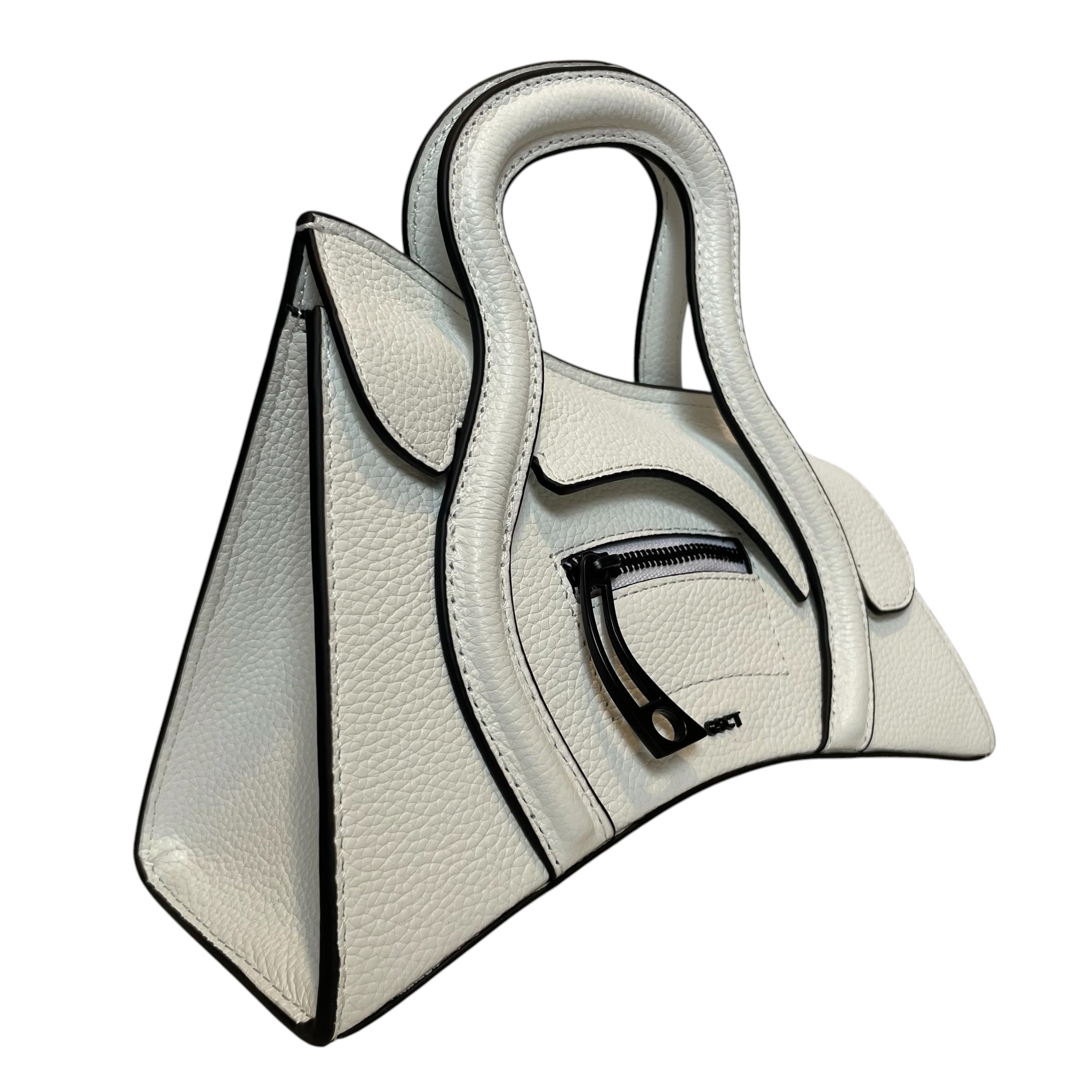 MSCHF/Hand Bag/Leather/WHT/MINI BAG WHITE BLACK LINING view 3
