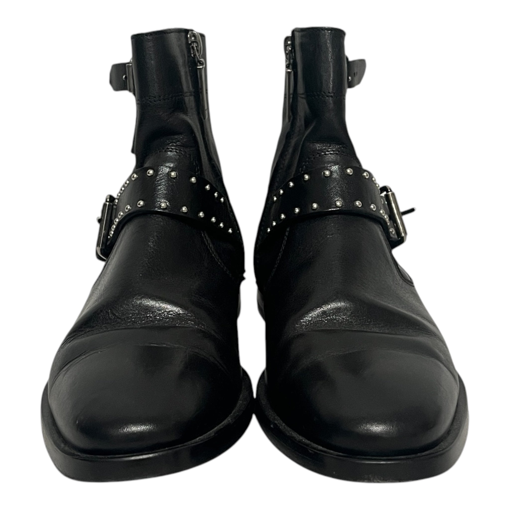 SAINT LAURENT/Ankle Boots/EU 37/Leather/BLK/STUDDED BELT DETAIL/POINT TOE view 2