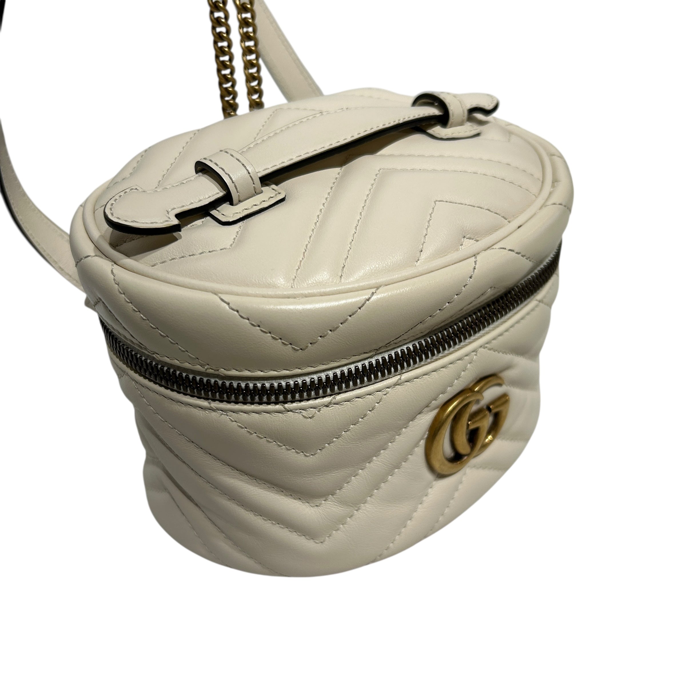 GUCCI/Backpack/Leather/WHT/Logo Leather Marmont view 6