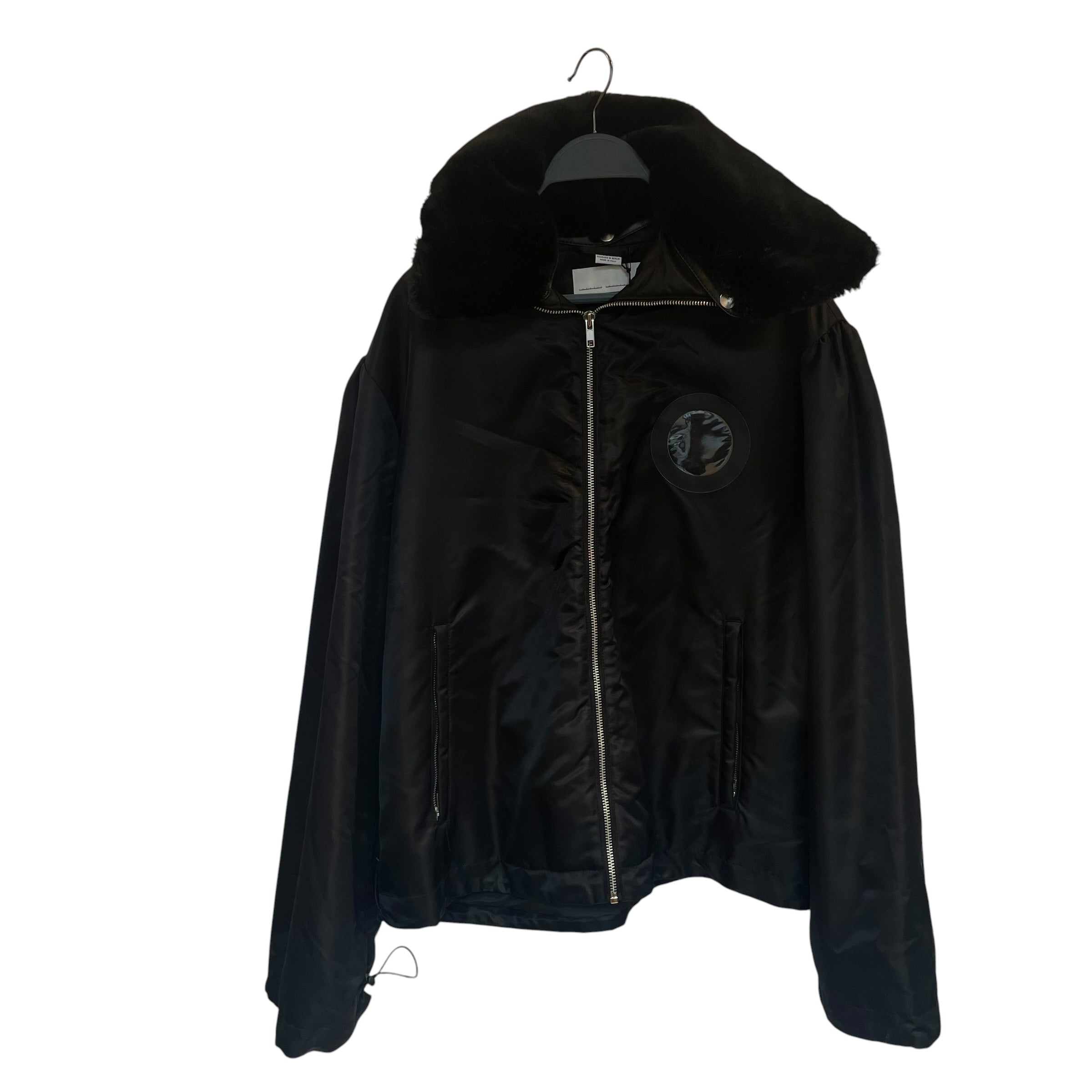 RANDOM IDENTITIES/Jacket/S/Polyester/BLK/fur collar view 1