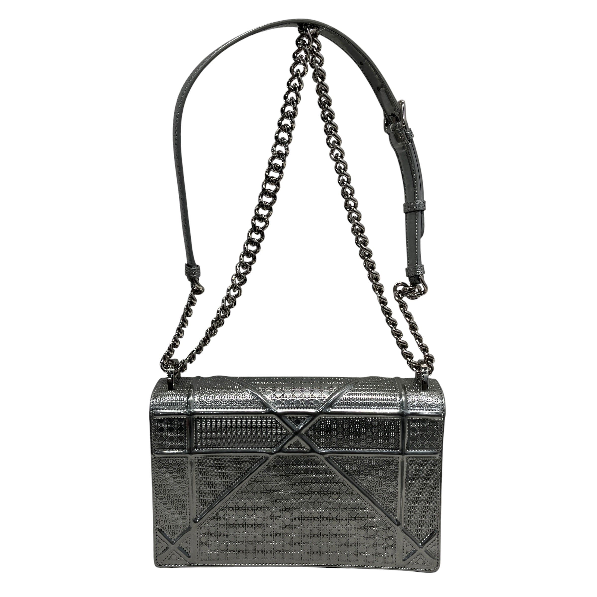 Christian Dior/Cross Body Bag/Leather/SLV/DIORAMA FLAP BAG view 2
