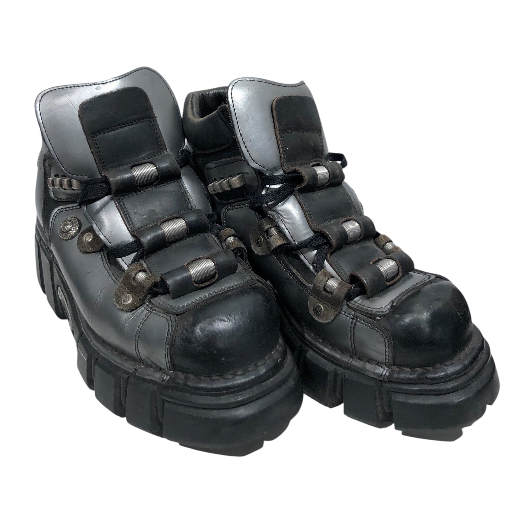 NEW ROCK/Boots/US 9/Leather/GRY/ view 1