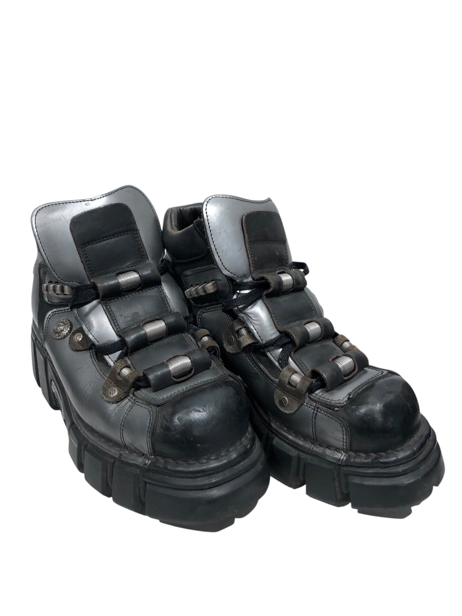 NEW ROCK/Boots/US 9/Leather/GRY/ view 1