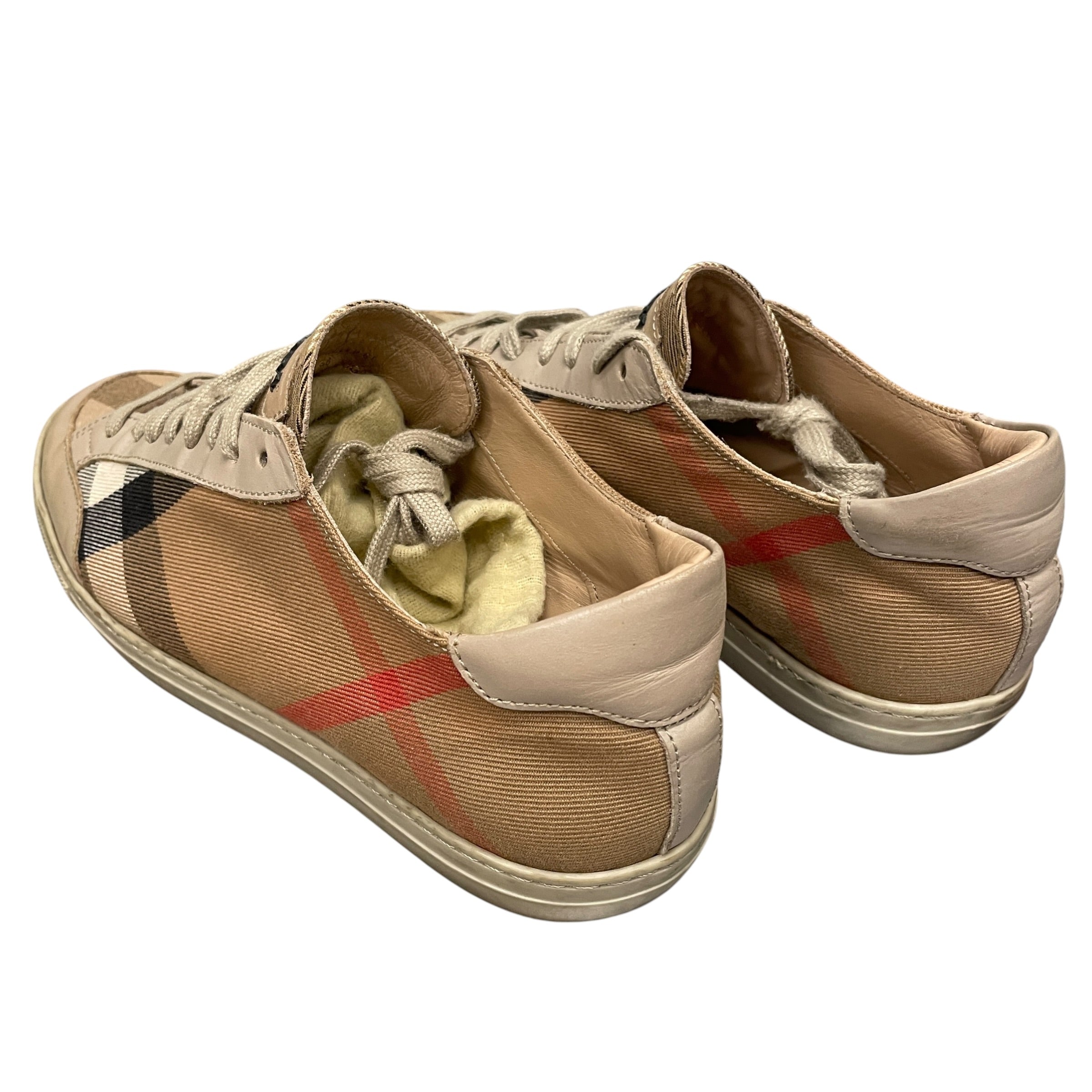 BURBERRY/Low-Sneakers/EU 36/Plaid/Cotton/BEG/NOVA CHECK SNEAKER view 2