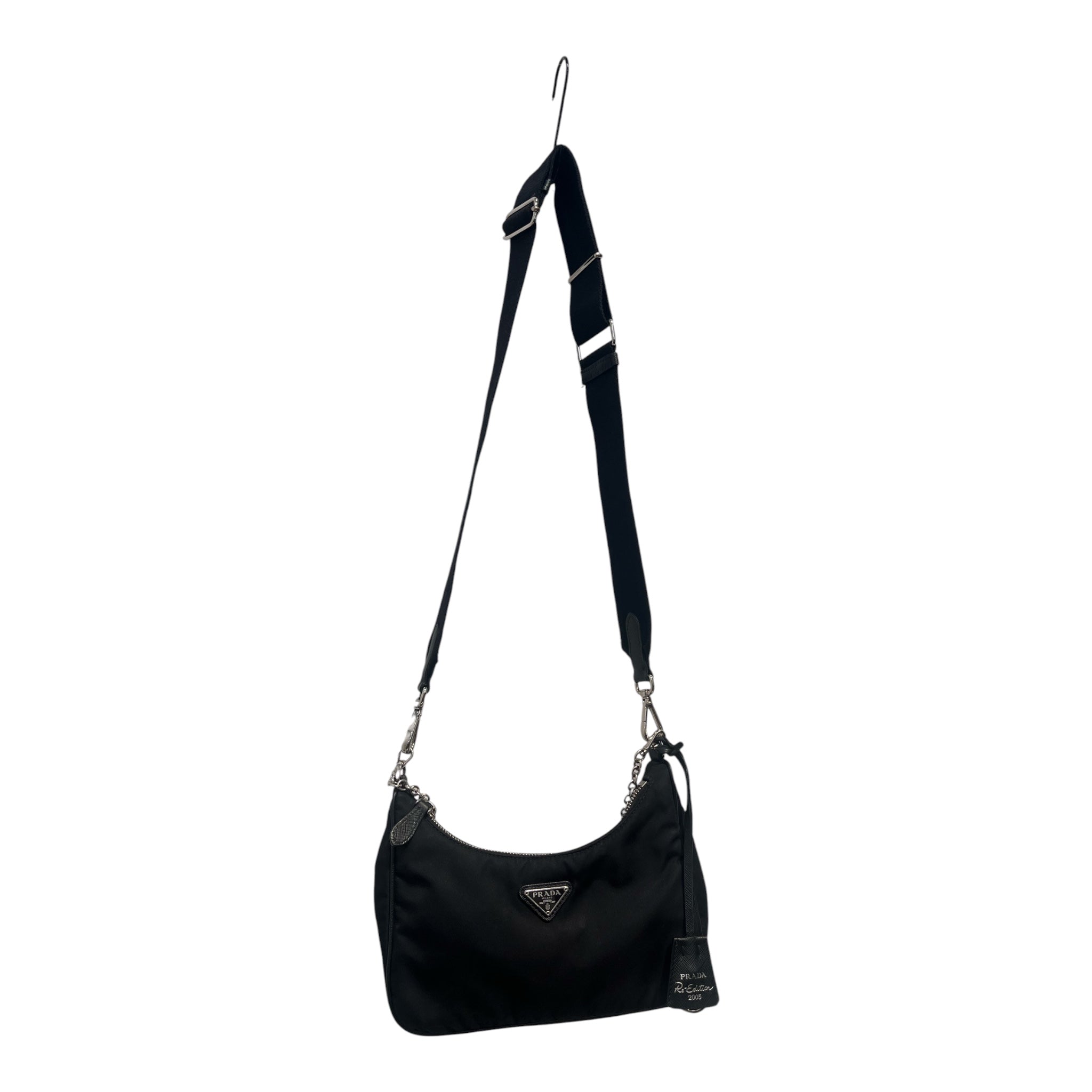 PRADA/Hand Bag/Nylon/BLK/SAFFIANO LEATHER RE-EDITION 05 view 1