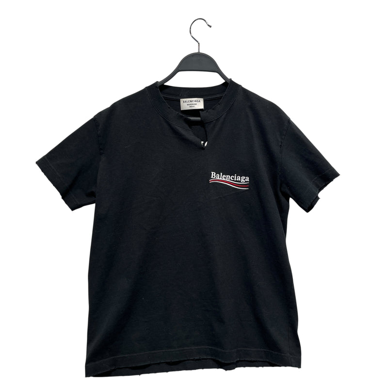 BALENCIAGA/T-Shirt/XL/Cotton/BLK/campaign logo
