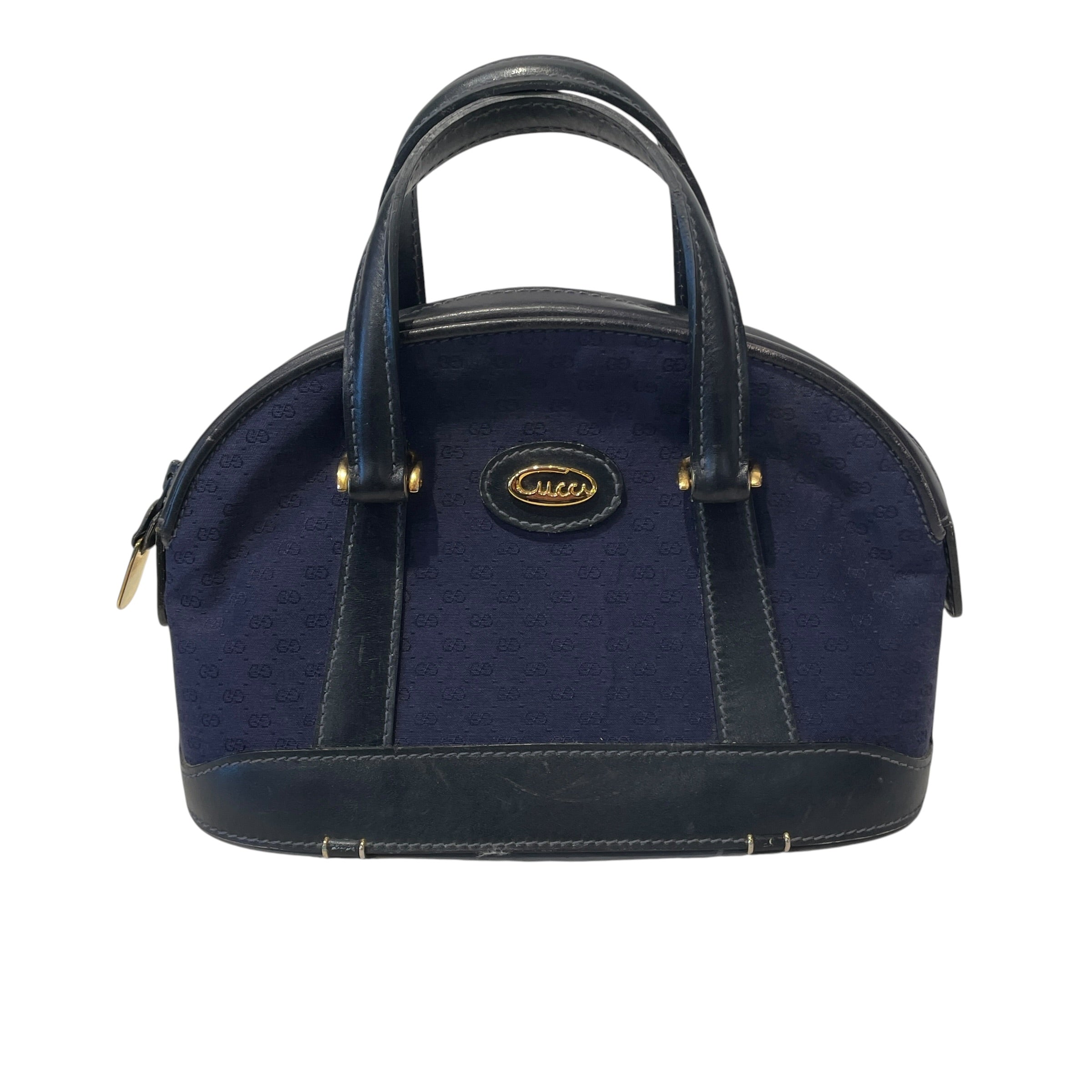 GUCCI/Bag/Monogram/Cotton/BLU/1980's Boston Bag view 1