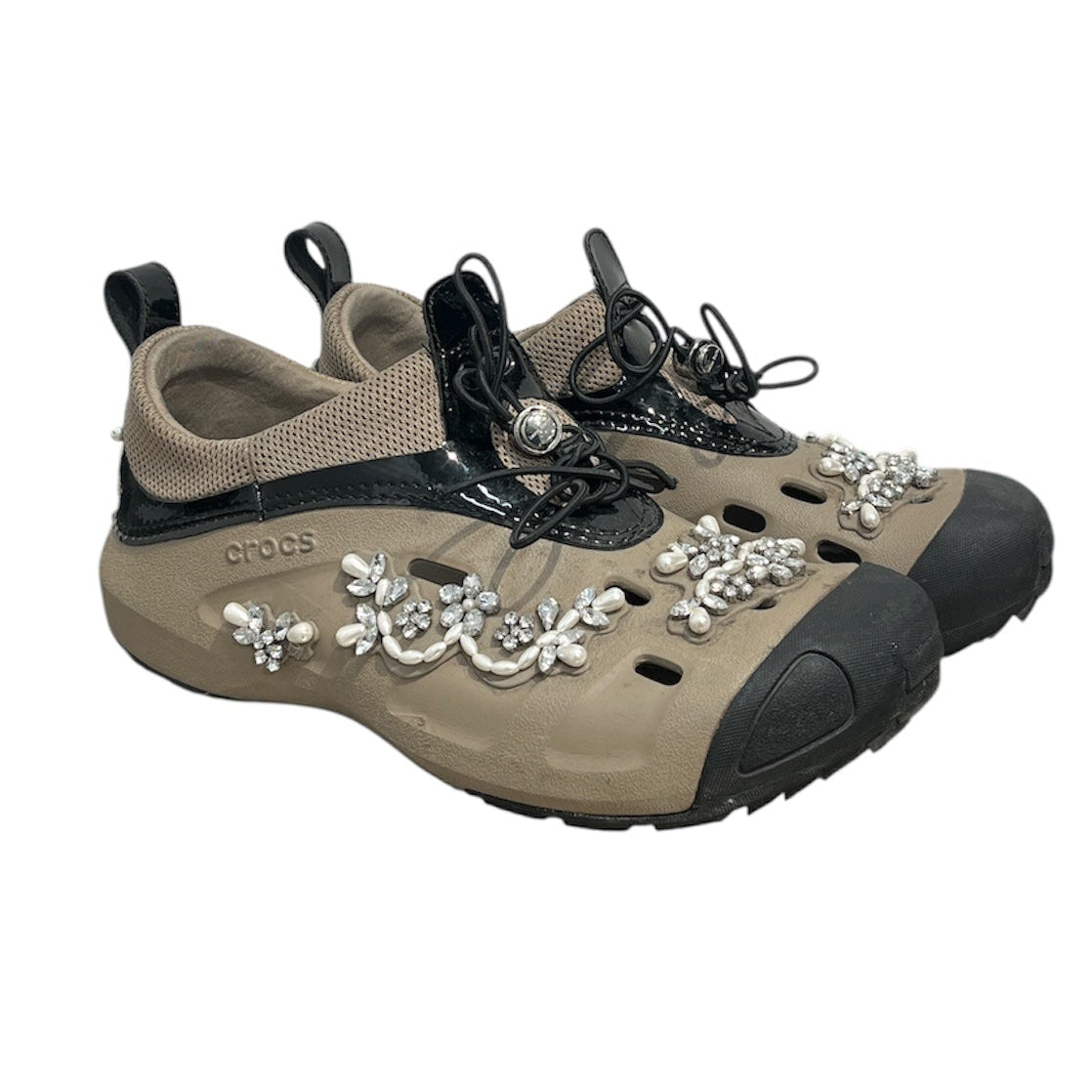 SIMONE ROCHA/crocs/Sandals/US 10/BEG/PEARL EMBELLISHED CROC view 1